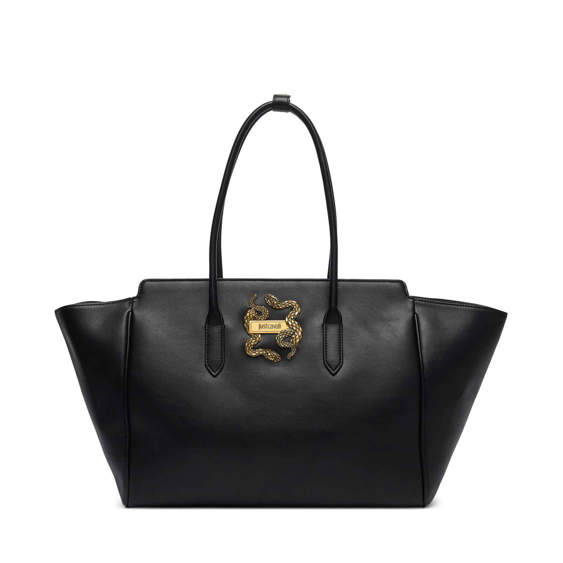 Дамска чанта Just Cavalli Iconic Snakes 81RA4BA2 ZSA89 Черен