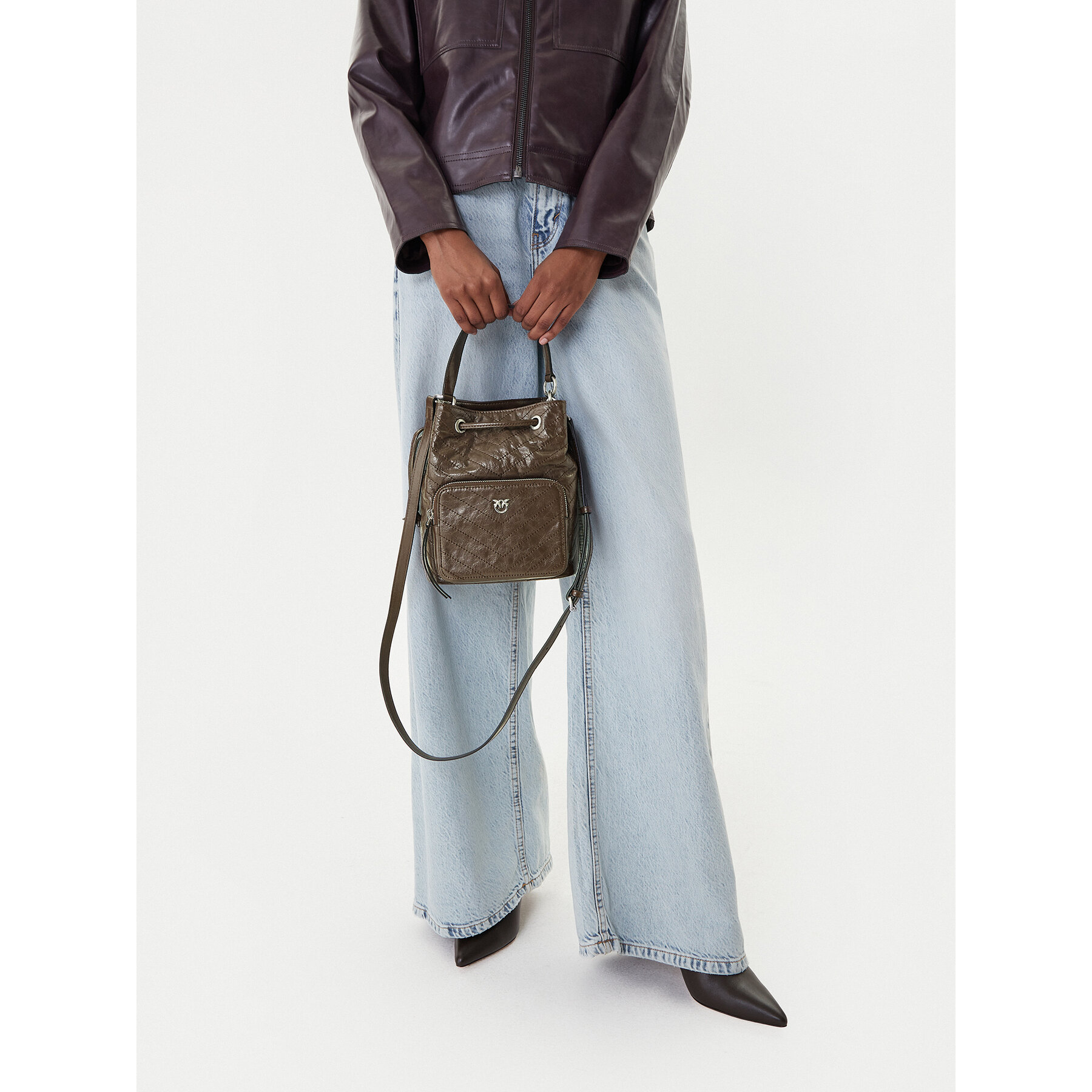 Borsetta PINKO Cargo Bucket Al 25-26 PLTT 105112 A2JC Marrone