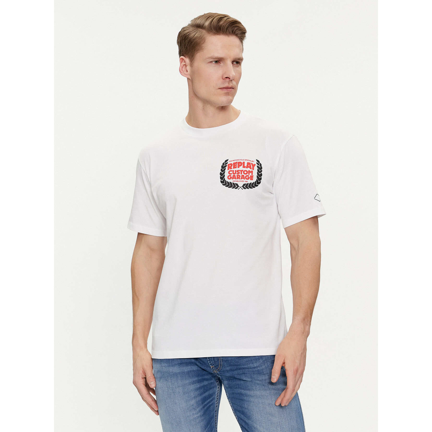 Replay T-shirt M6765.000.22662 Bianco Regular Fit