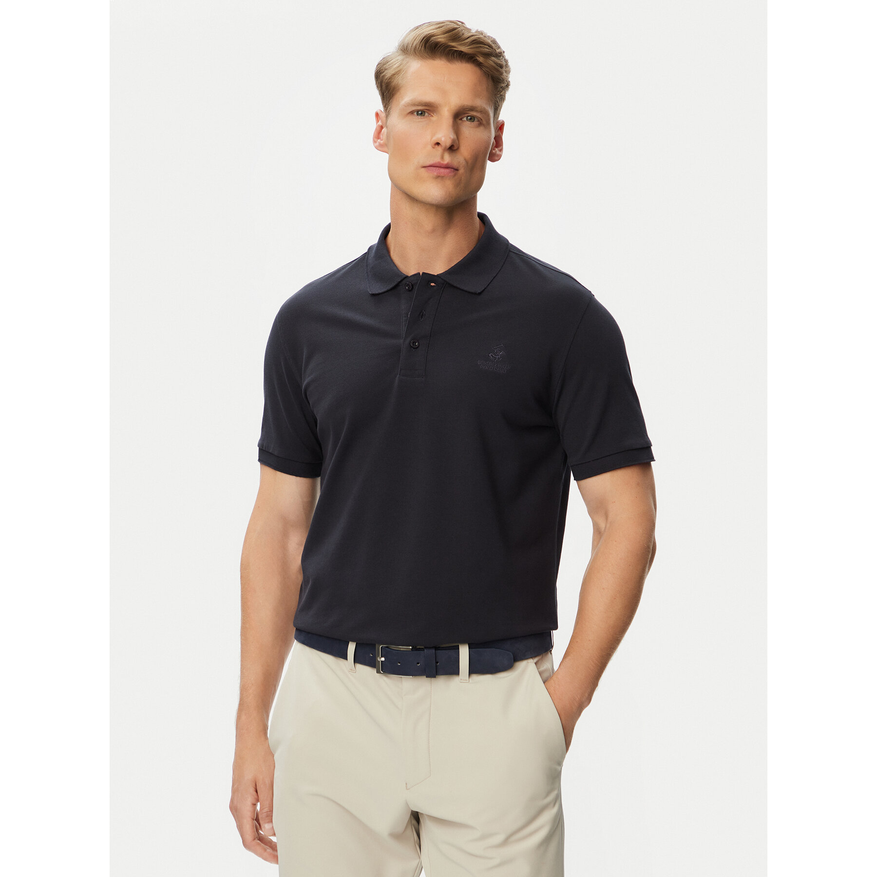 Beverly Hills Polo Club Polo majica P-SS26M-P42561 Mornarsko modra Regular Fit