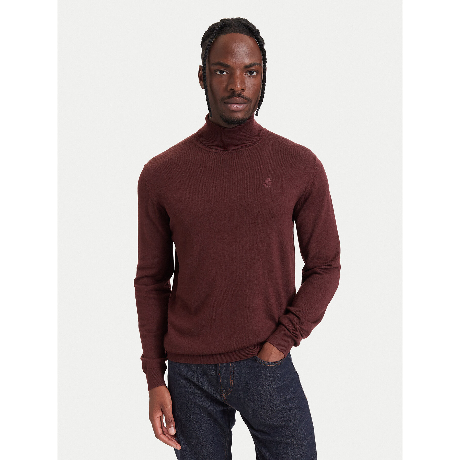 KARL LAGERFELD Rollkragenpullover 655058 564399 Dunkelrot Regular Fit