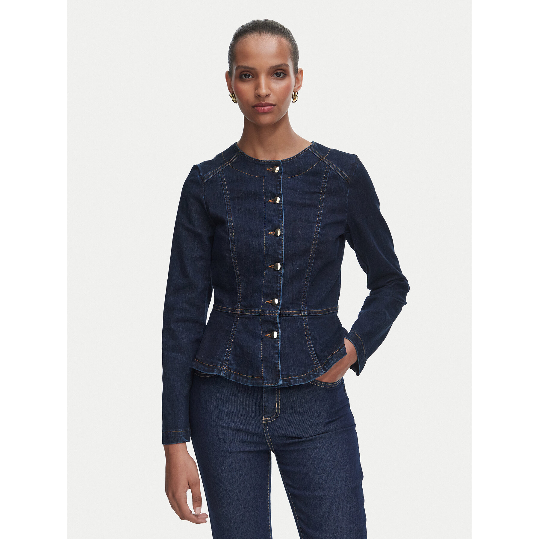 Rinascimento Jeansjacke CFC0129939003 Dunkelblau Slim Fit