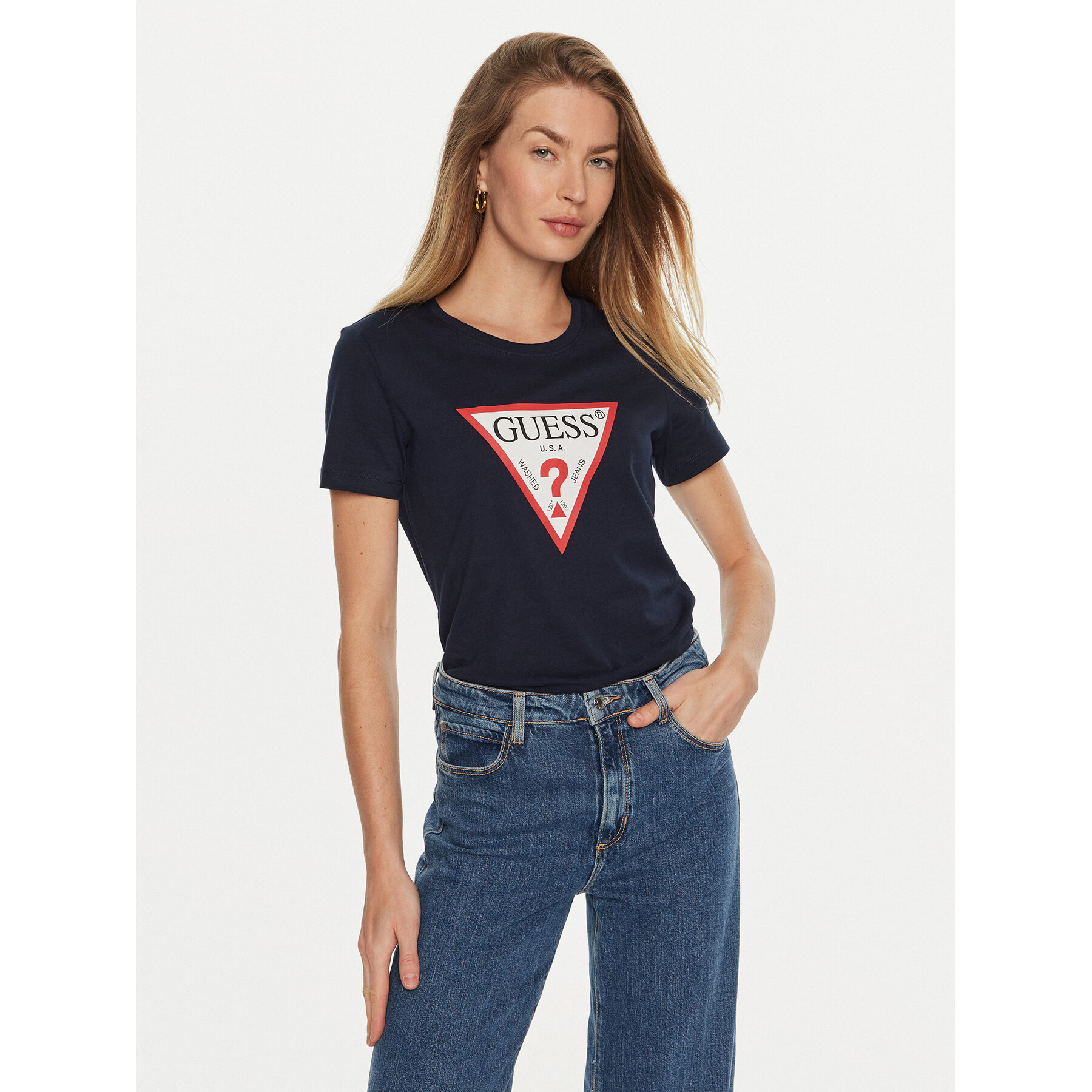 Guess T-Shirt W1YI1B I3Z14 Σκούρο μπλε Regular Fit