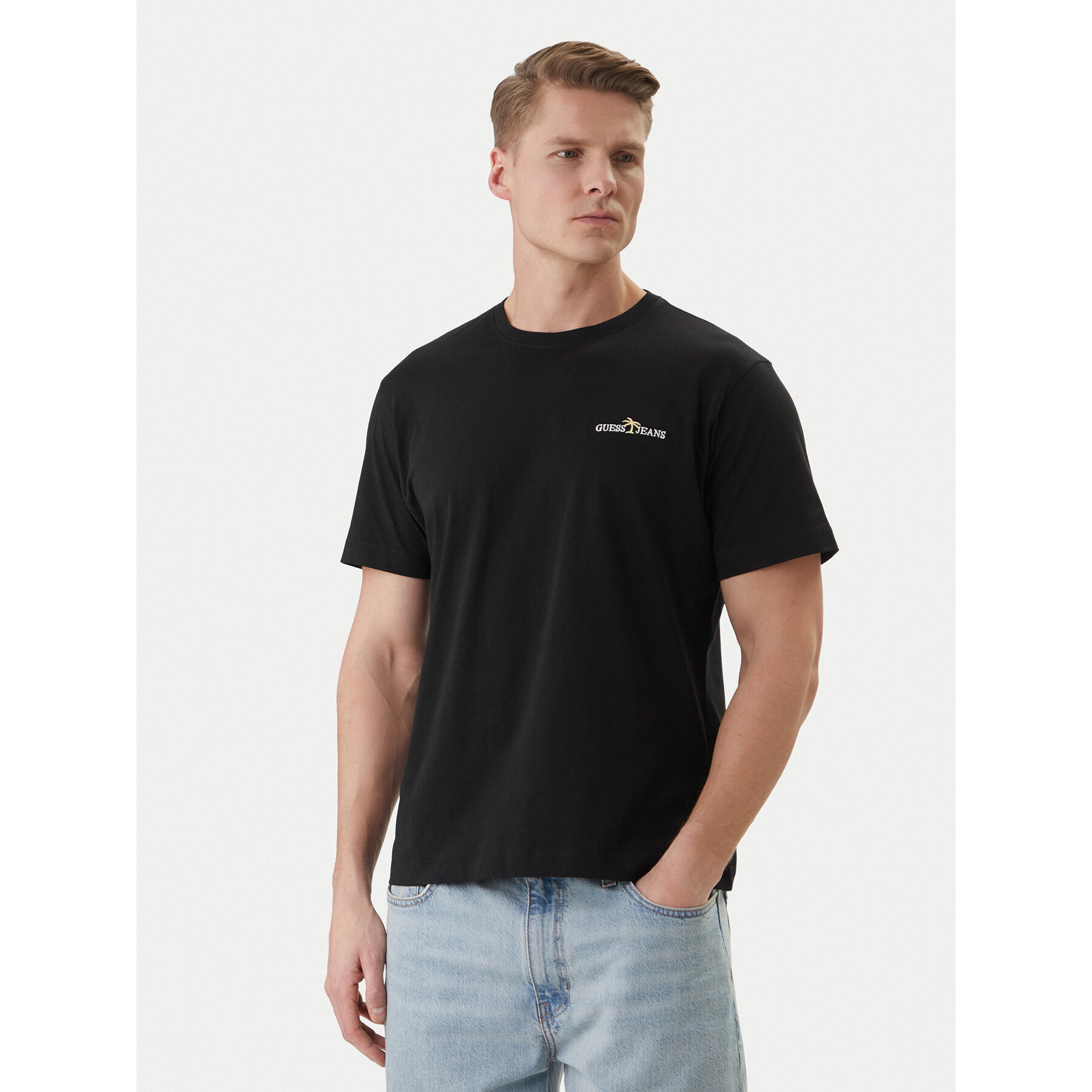 Guess Jeans T-shirt M6GIB7 K8HM0 Crna Regular Fit