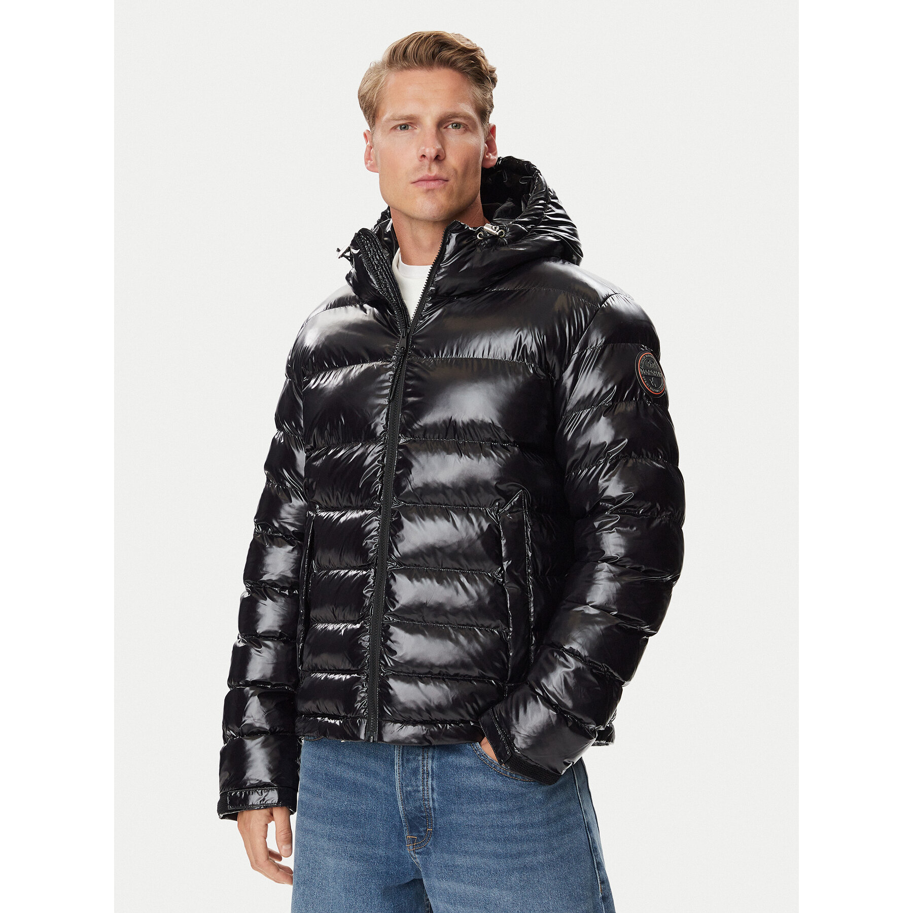 Napapijri Winterjacke A-Terez Shiny NP0A8AO2 Schwarz Regular Fit