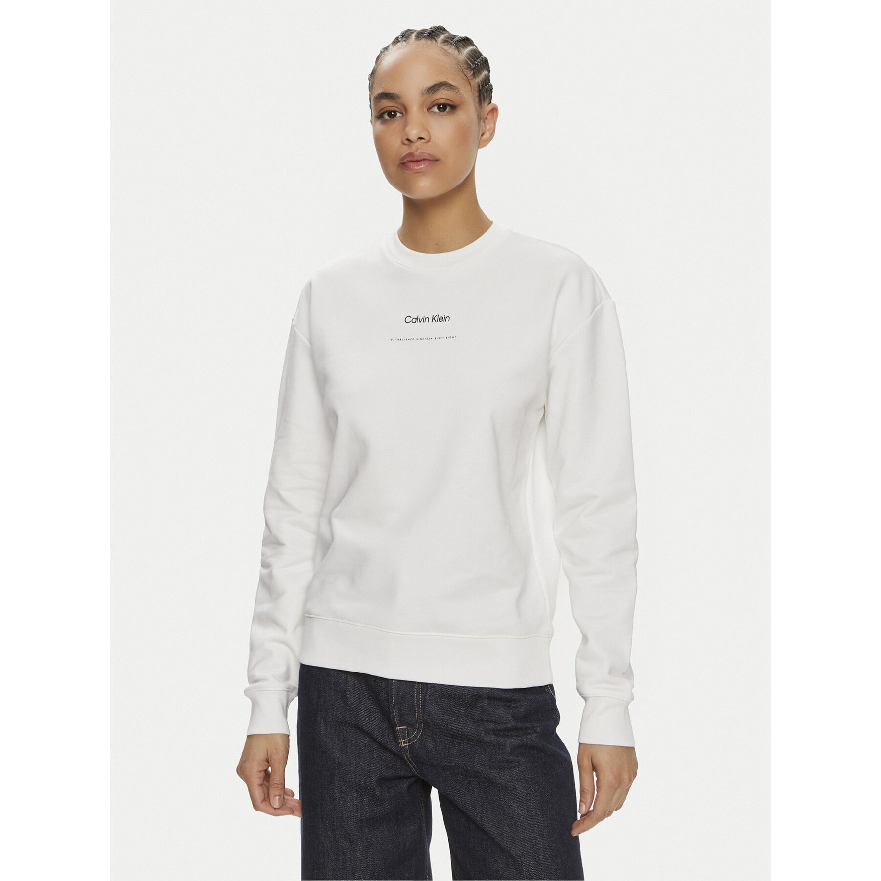 Calvin Klein Sweatshirt Multi Logo K20K207216 Weiß Regular Fit