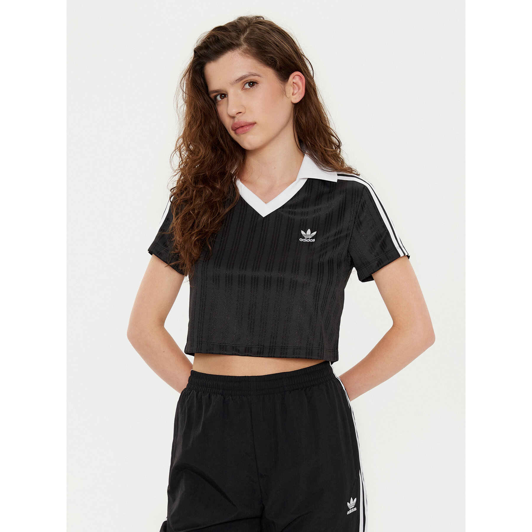 adidas T-Shirt adicolor Football Jacquard JD2606 Μαύρο Slim Fit