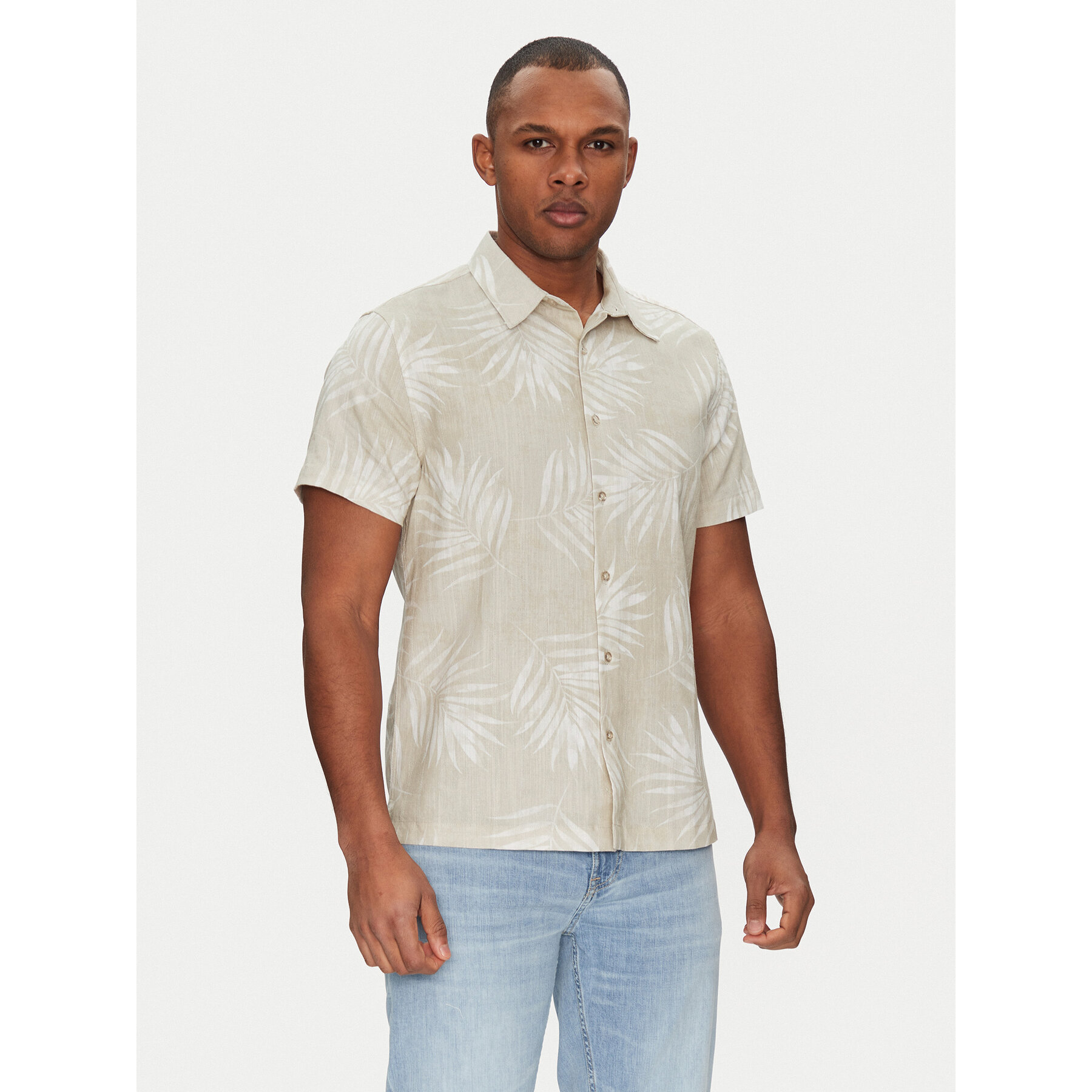 Guess Hemd M5GH68 WH3A0 Beige Regular Fit