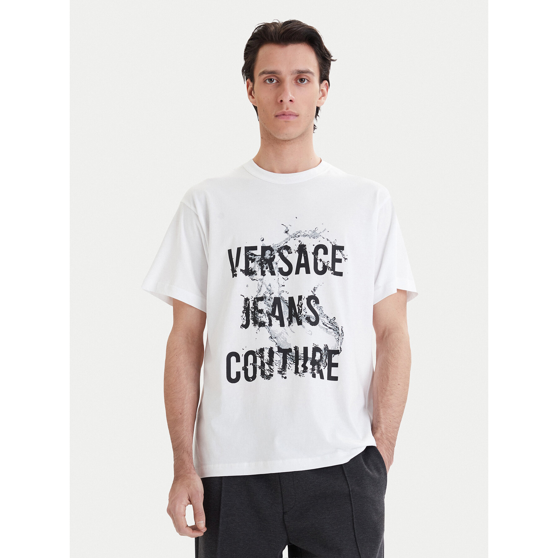 Versace Jeans Couture T-Shirt 80GAHC01 CJ01C Weiß Regular Fit