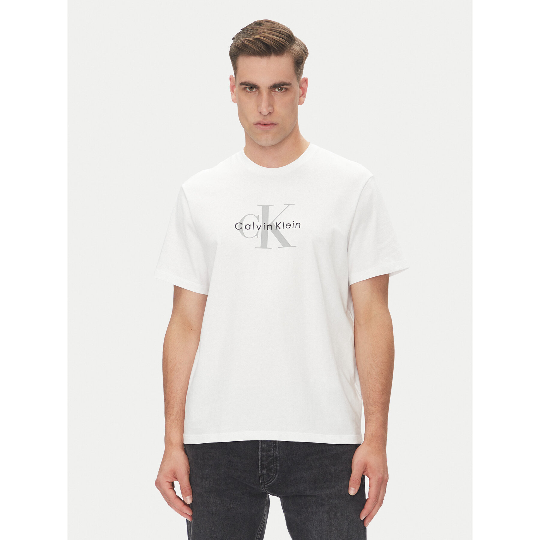 Calvin Klein Jeans T-shirt Hero Monologo LV04RB862G Bianco Regular Fit