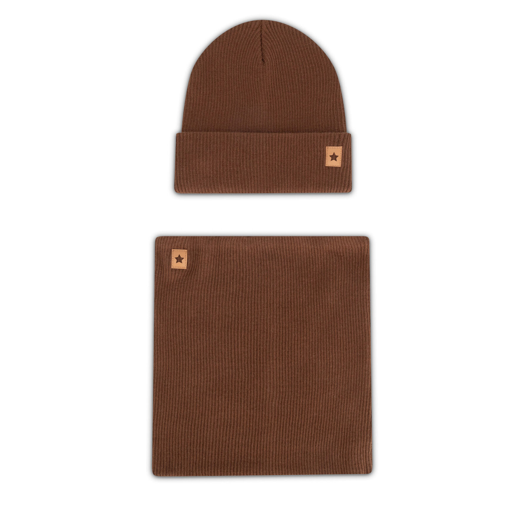 Set căciulă și fular tip guler Action Boy 8KF-002-AW24 Maro