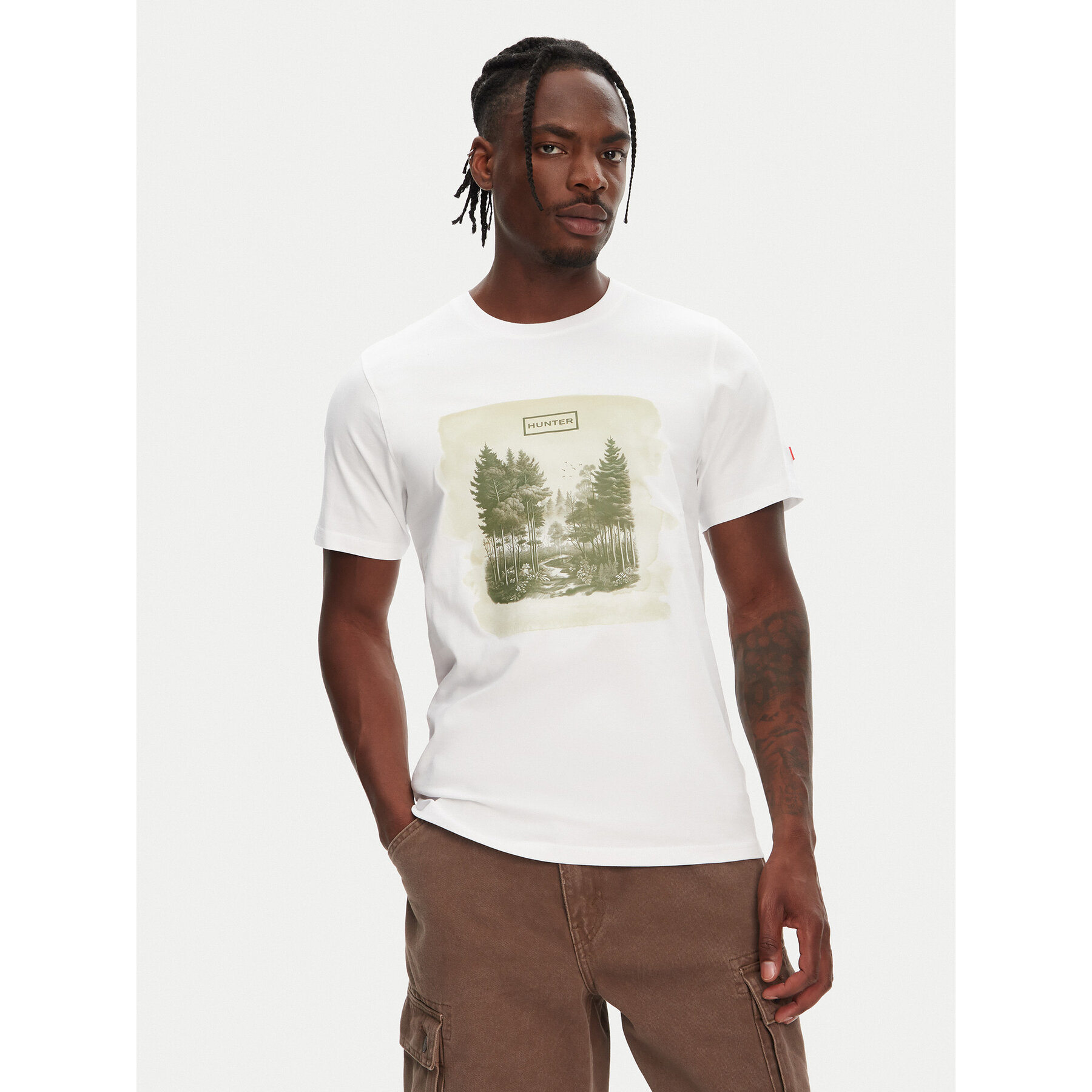 Hunter Póló Duart Graphic HARM0033251 Fehér Regular Fit