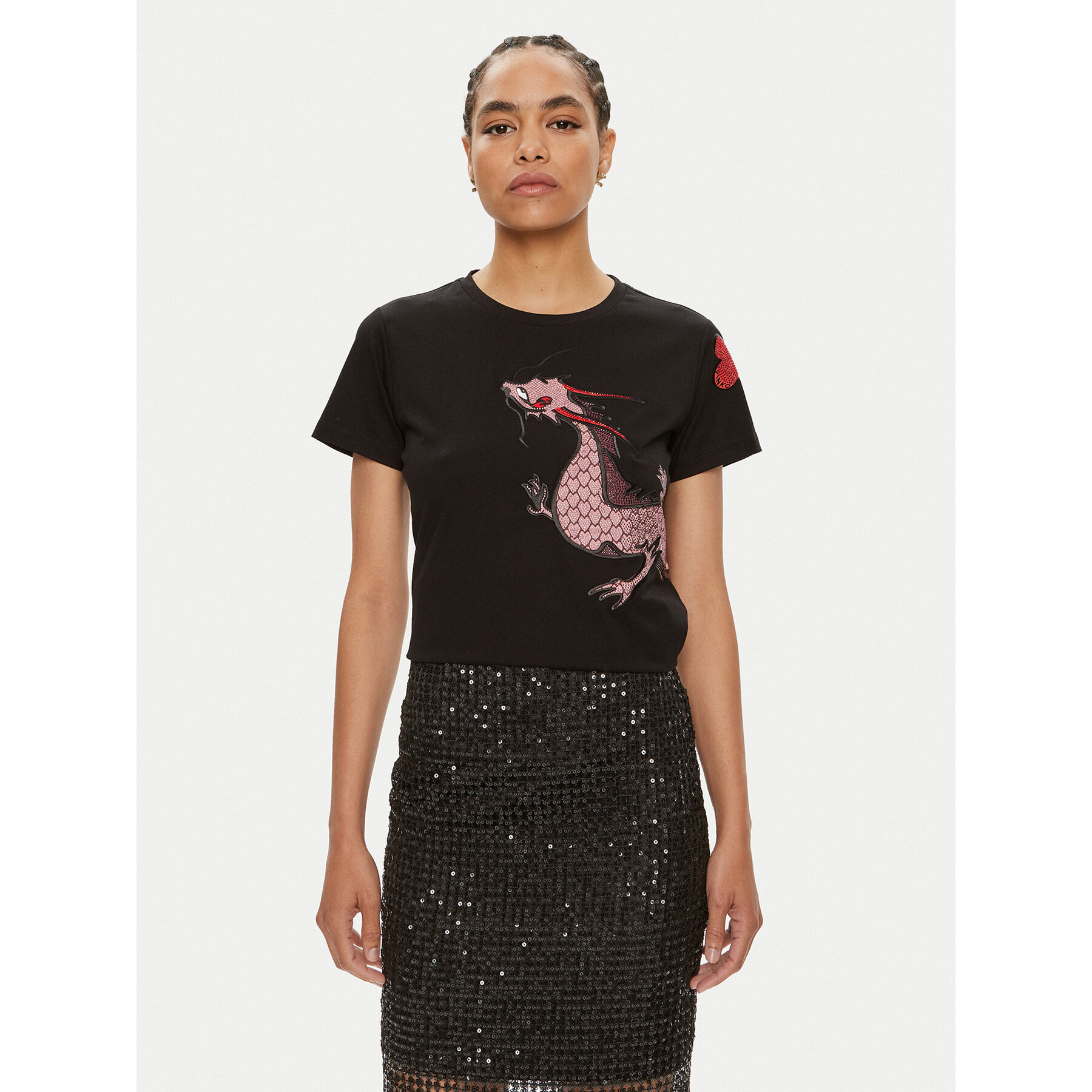 PINKO Pinko T-Shirt Quentin 100535 A1QT Μαύρο Regular Fit