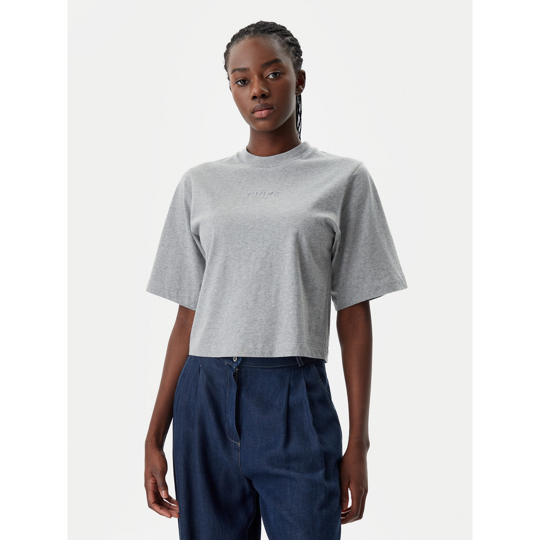 PINKO Póló 104604 A2F8 I42 Szürke Regular Fit