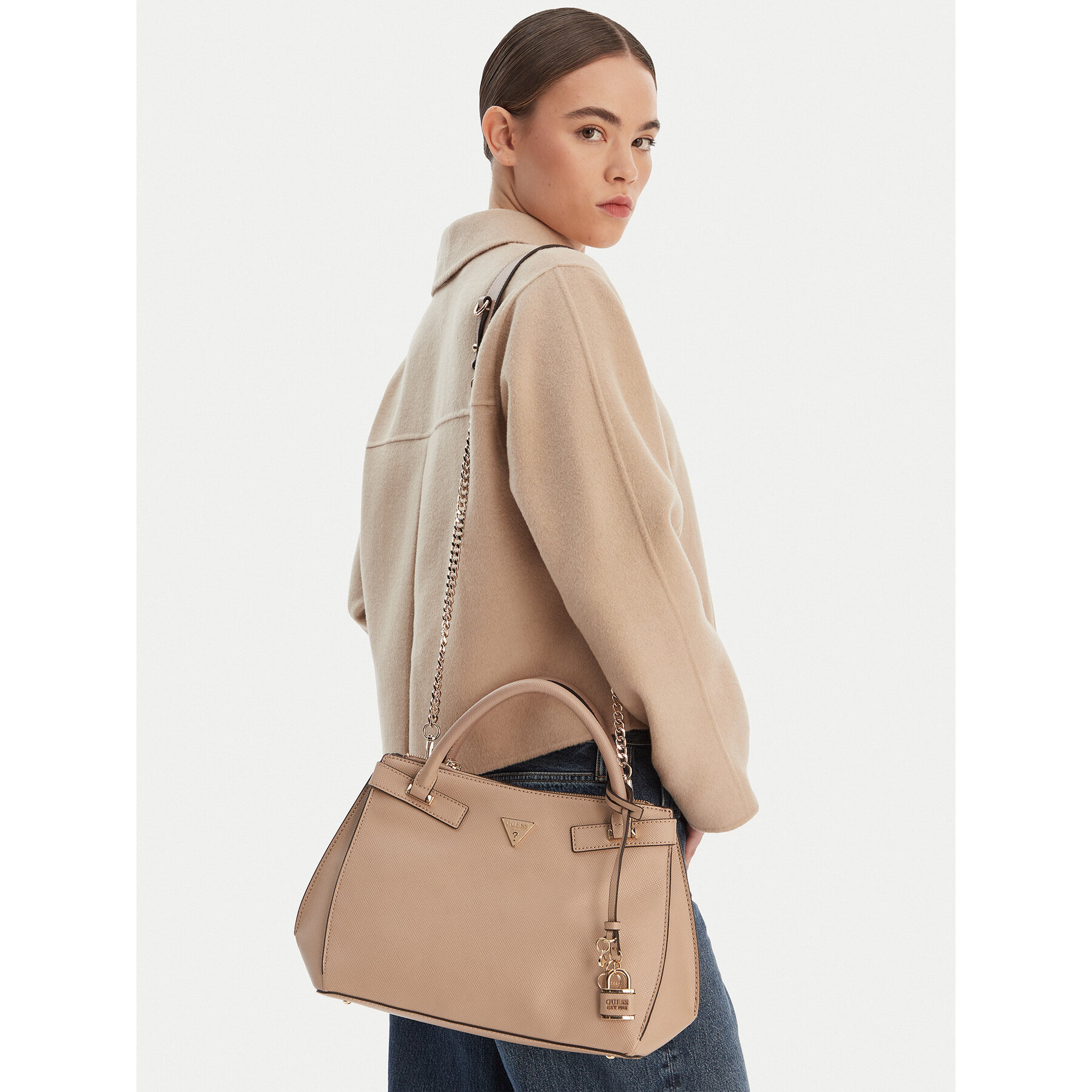 Дамска чанта Guess Serenova HWZG80 91060 Бежов