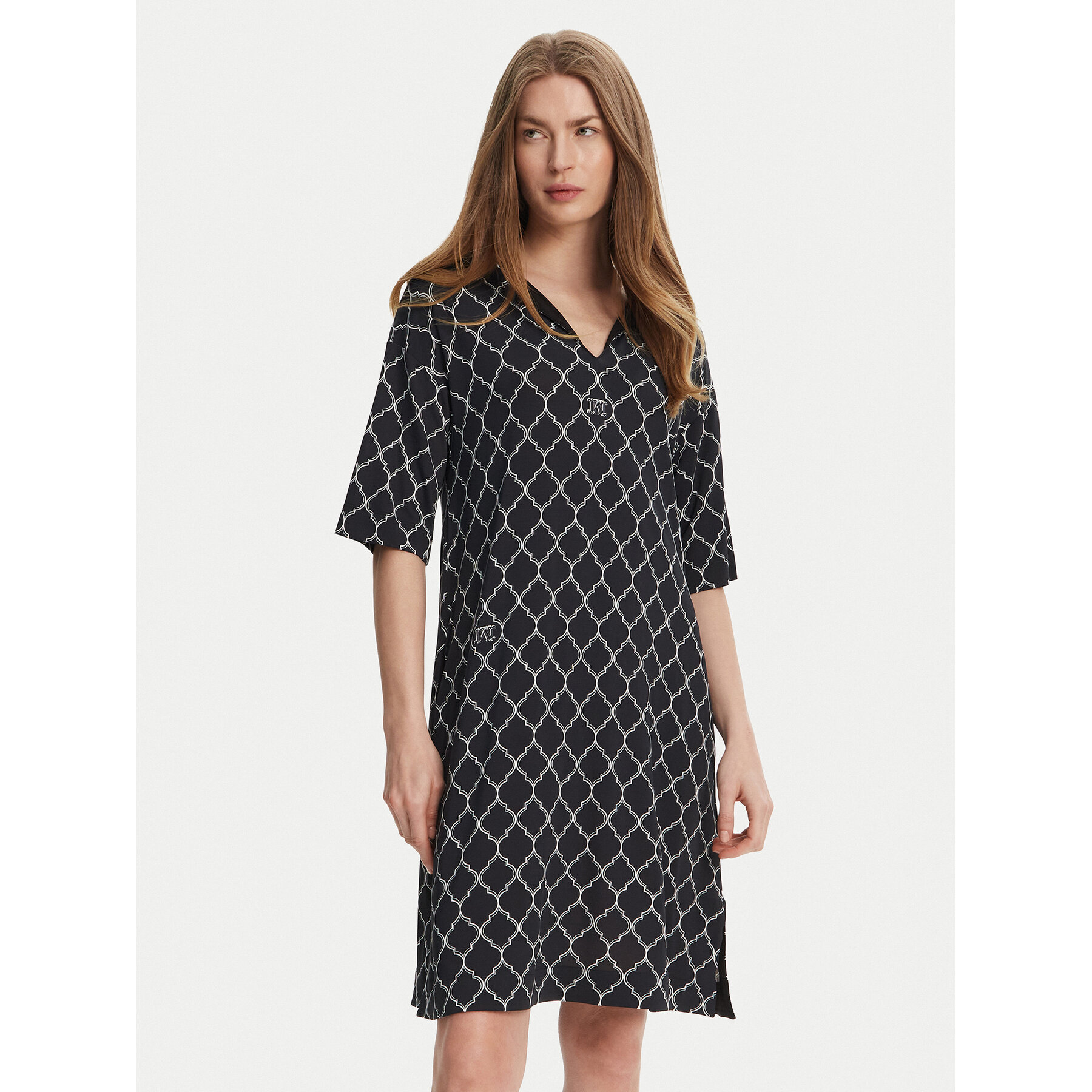 Max Mara Beachwear Kleid für den Alltag Aidone 2516621079 Schwarz Relaxed Fit