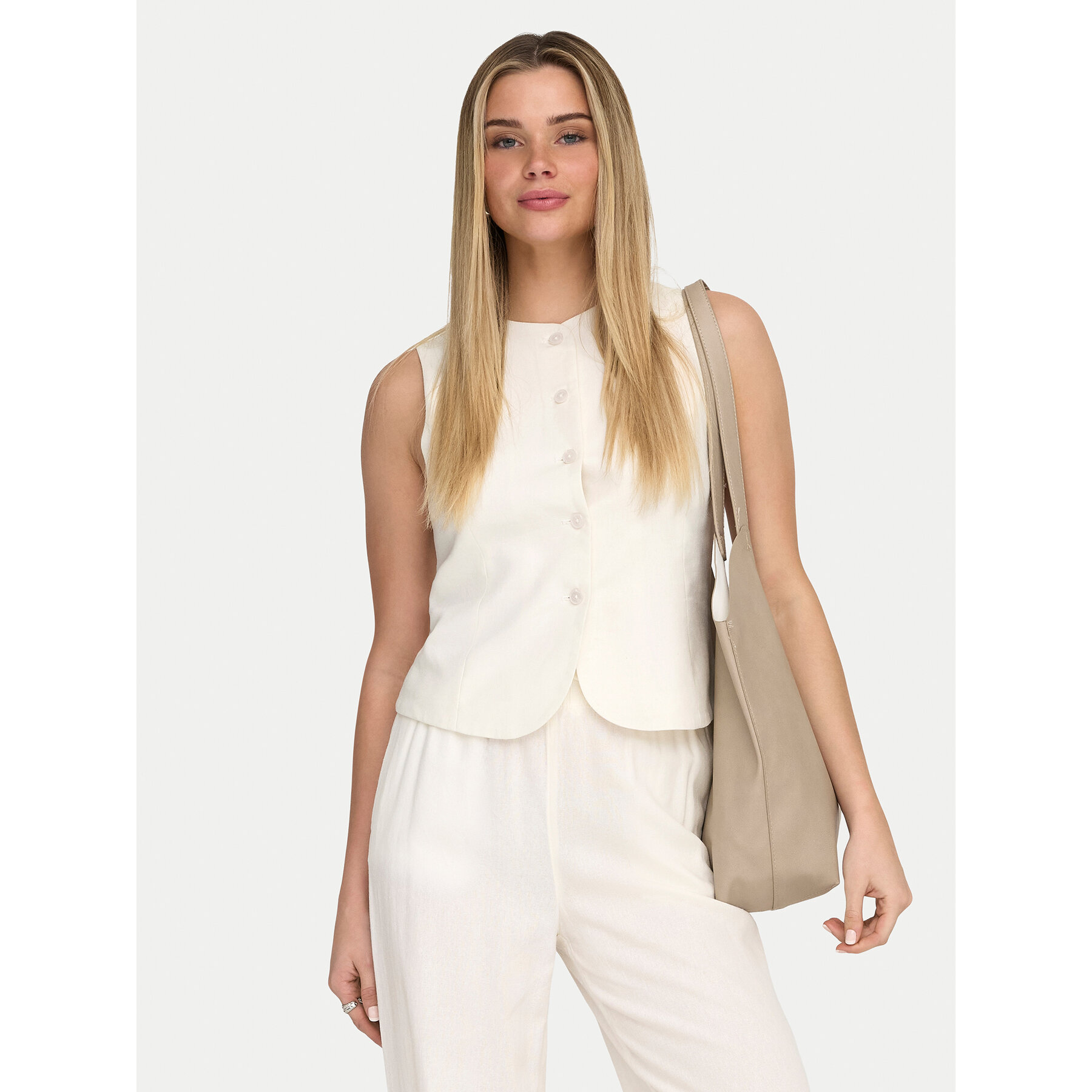 ONLY Anzugweste Goa 15363724 Weiß Regular Fit