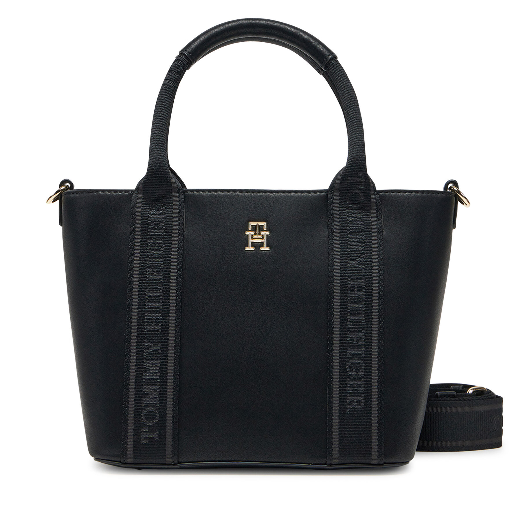 Kabelka Tommy Hilfiger Th Logotape Mini Tote AW0AW17201 Čierna