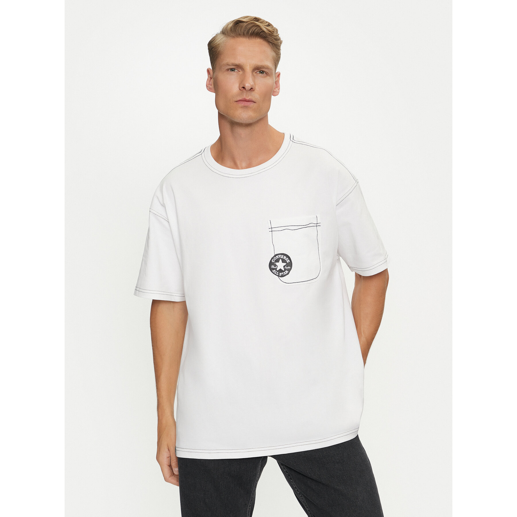 Converse T-Shirt Sketch 10027256-A04 Λευκό Standard Fit