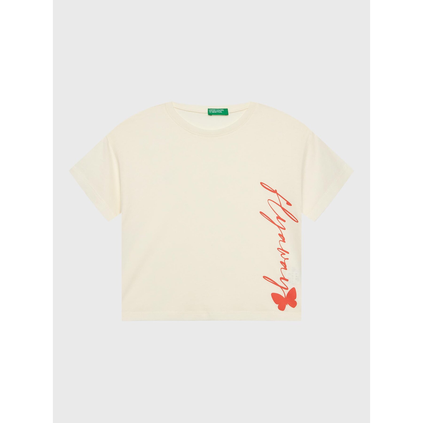 United Colors Of Benetton United Colors Of Benetton T-Shirt 3096C10AO Μπεζ Cropped Fit