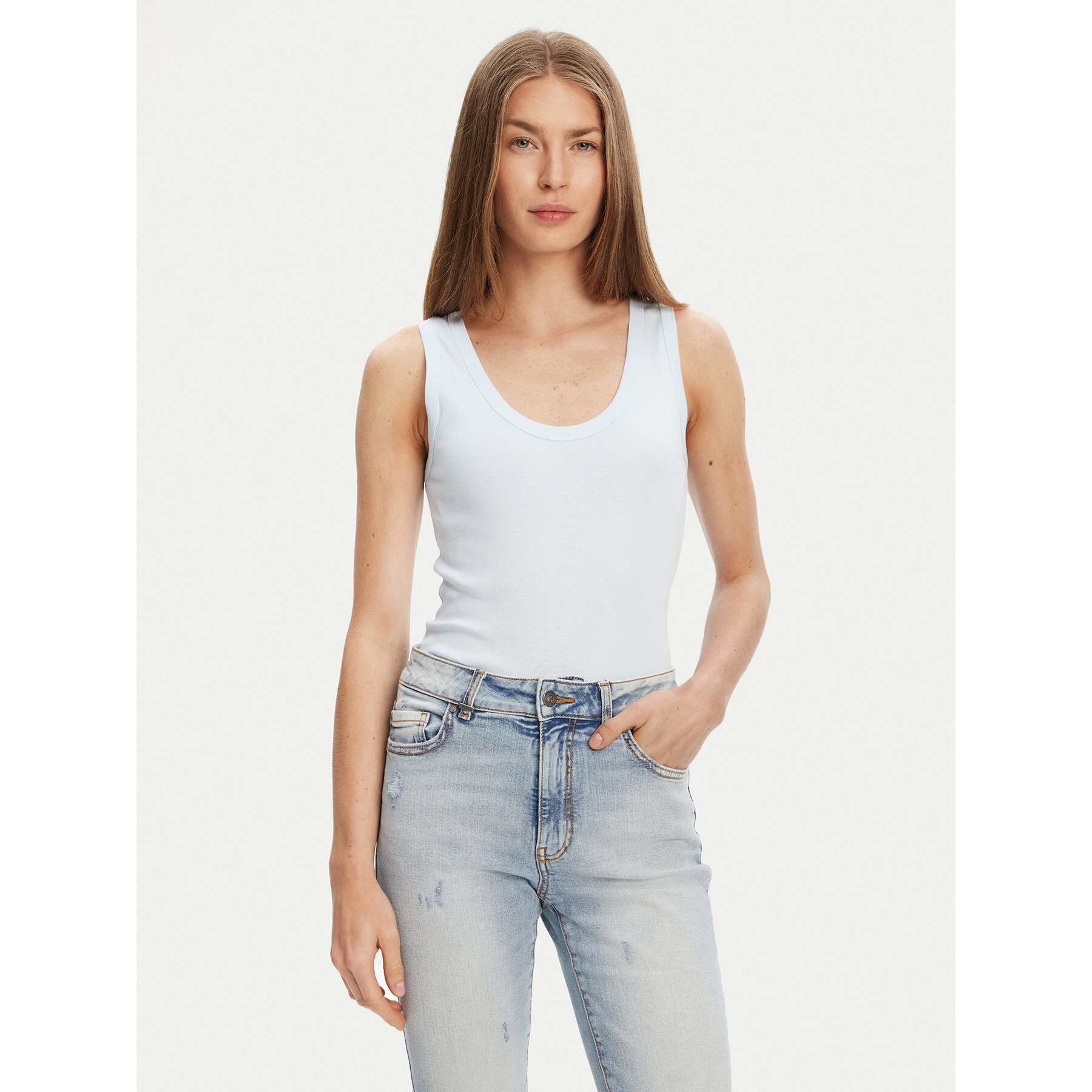 United Colors Of Benetton United Colors Of Benetton Τοπ 3GA2DH010 Γαλάζιο Slim Fit