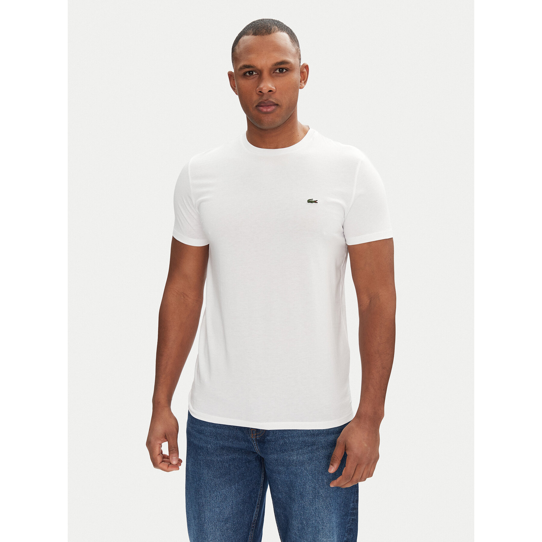 Lacoste Majica TH6709 Bela Regular Fit