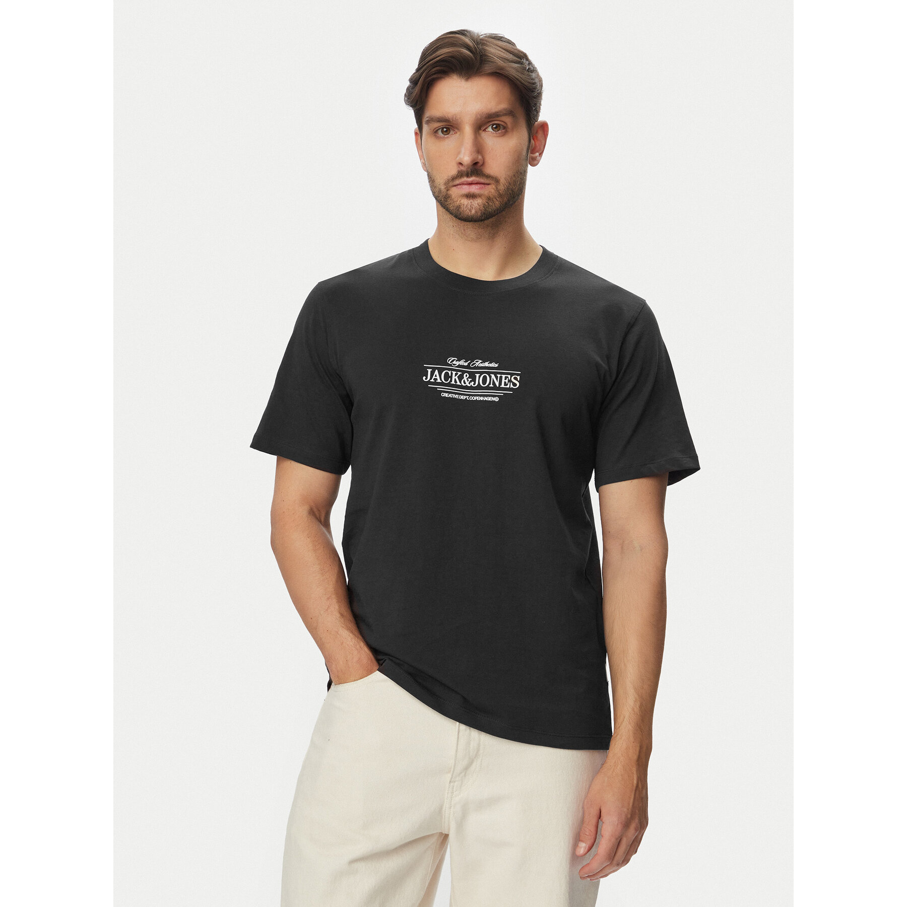 Jack & Jones T-Shirt Cassis 12295049 Schwarz Regular Fit