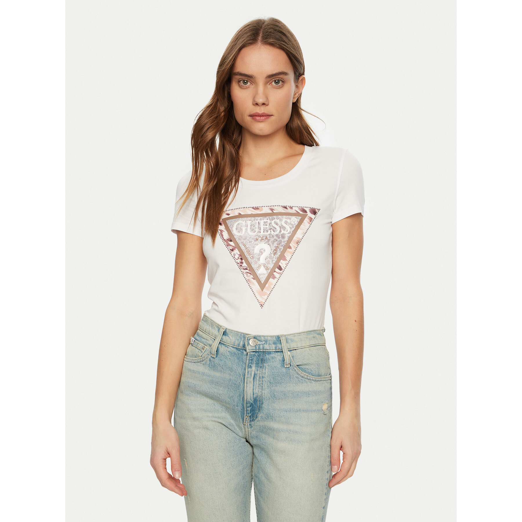 Guess Póló W5RI22 J1314 Fehér Regular Fit