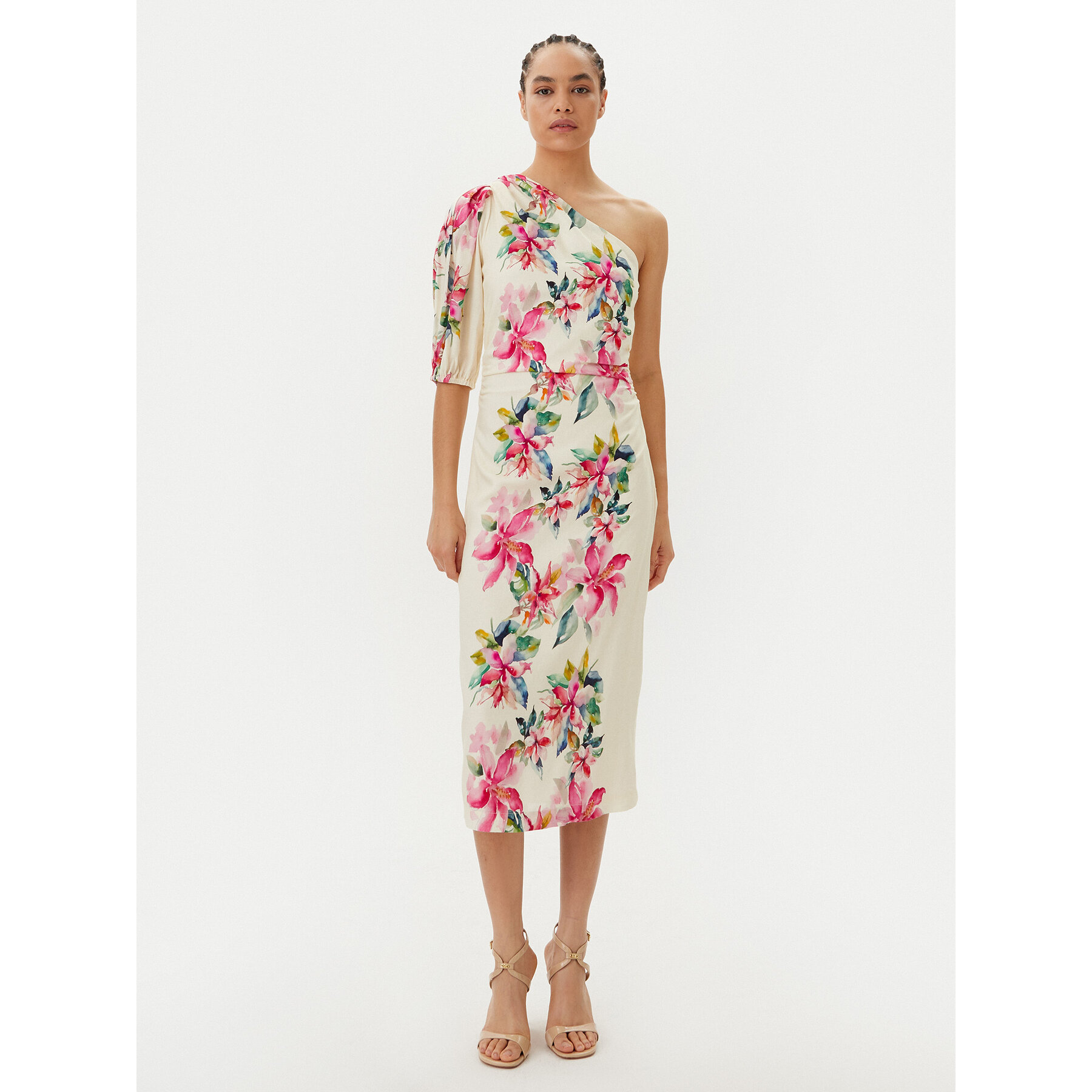 TWINSET Sommerkleid 251LB2UDD Weiß Regular Fit