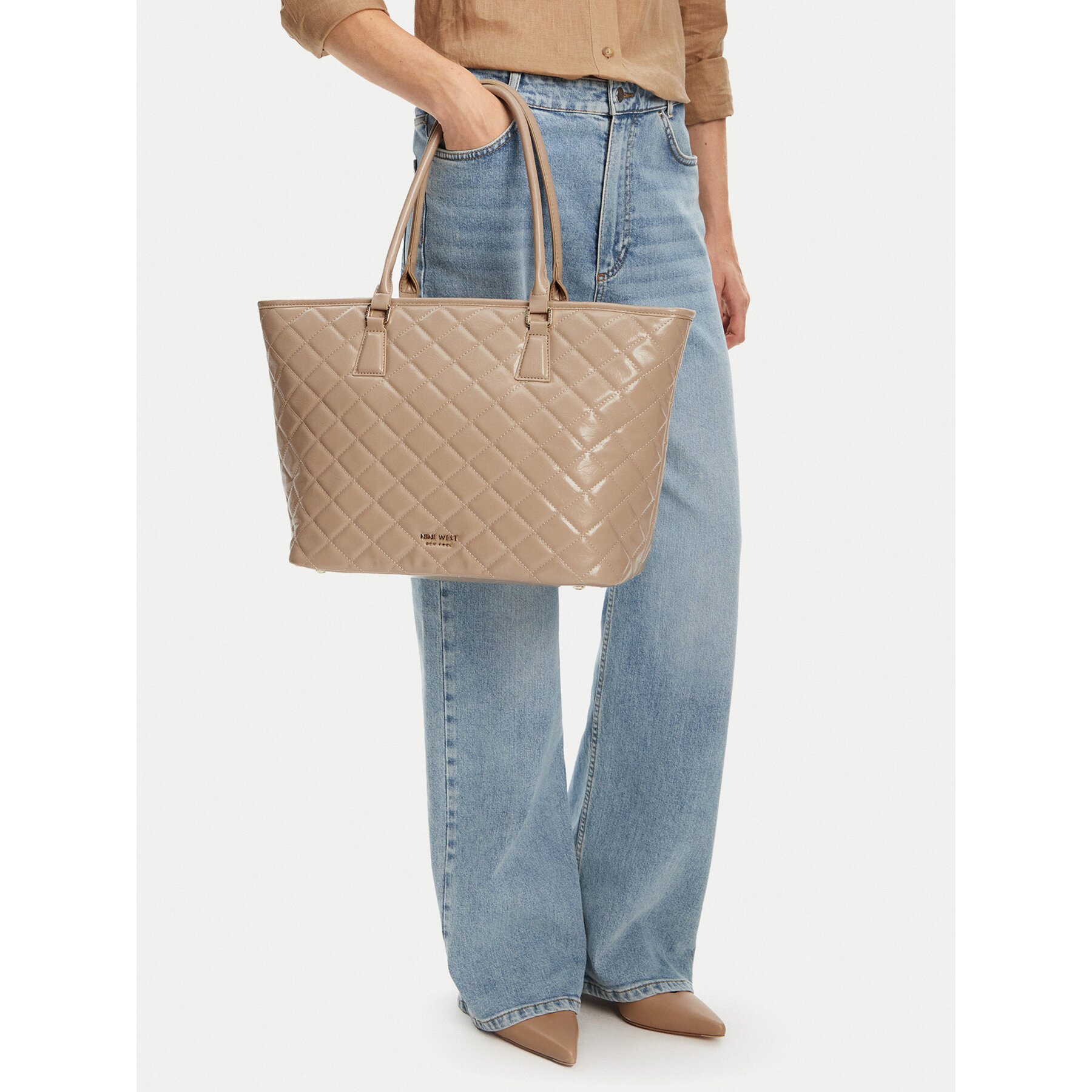 Geantă Nine West CEO-LINDA-LA374-4064 Bej