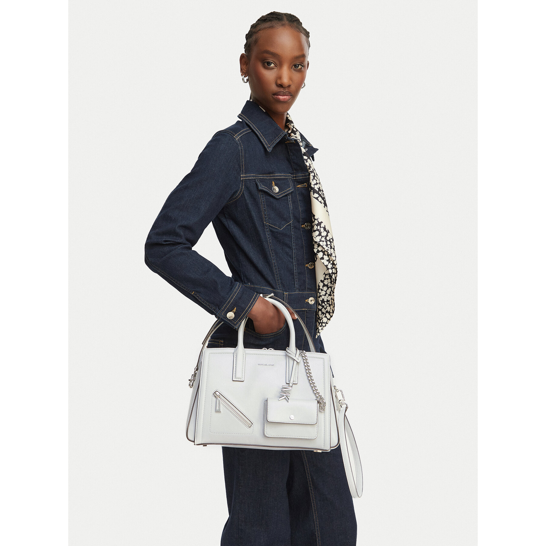 Τσάντα MICHAEL Michael Kors Laila 30S6S9IS2L Λευκό