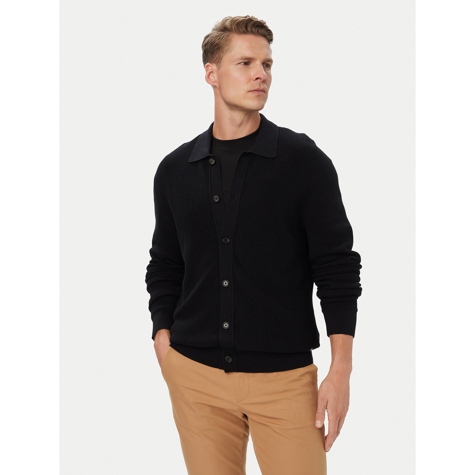 BOSS Strickjacke C-Laconico 50565524 Schwarz Regular Fit