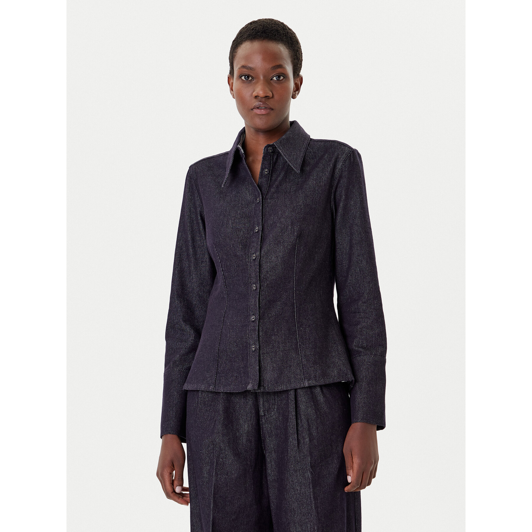 French Connection Hemd 72ZDH Dunkelblau Regular Fit