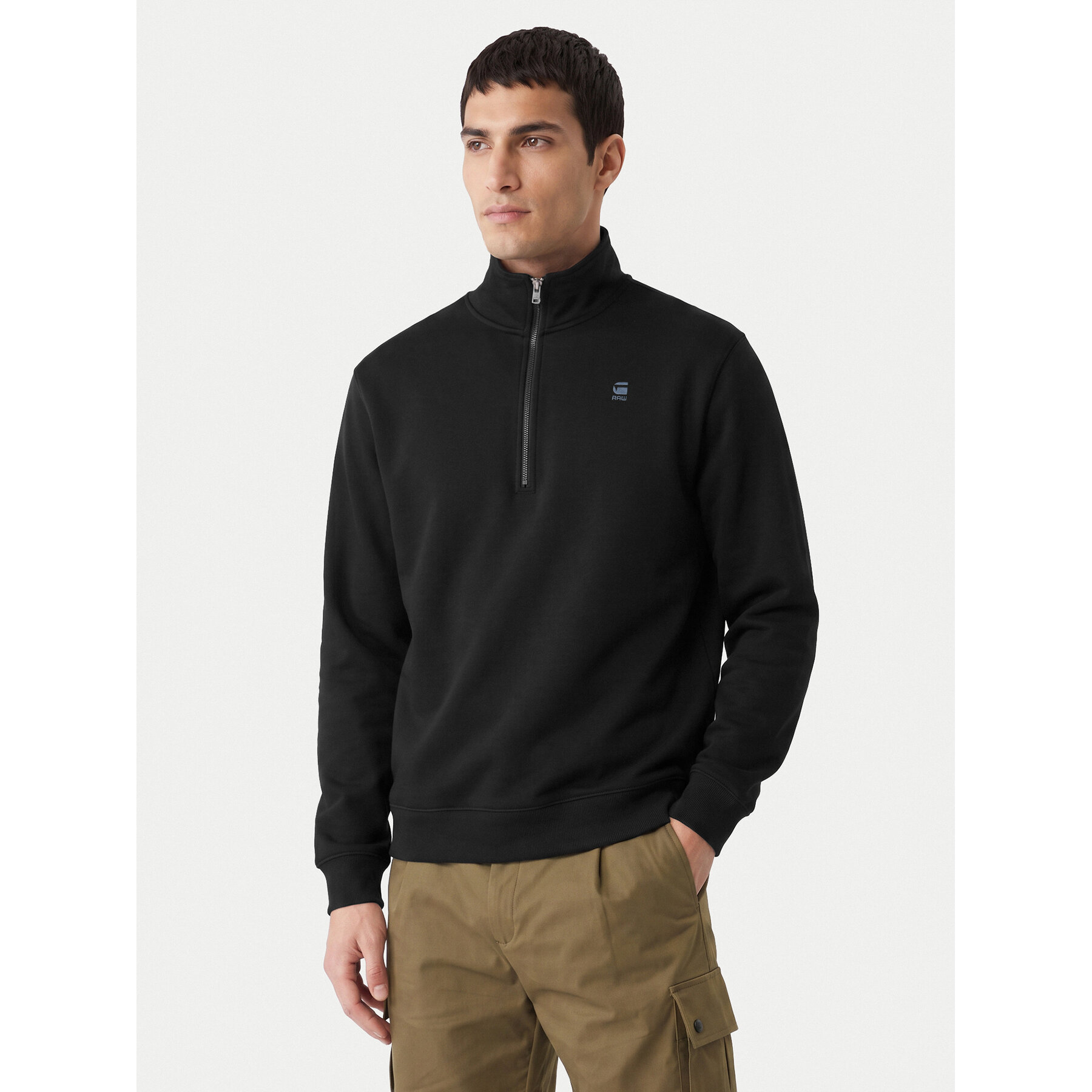 G-Star Raw Majica dugih rukava Premium D26459 C235 Crna Regular Fit