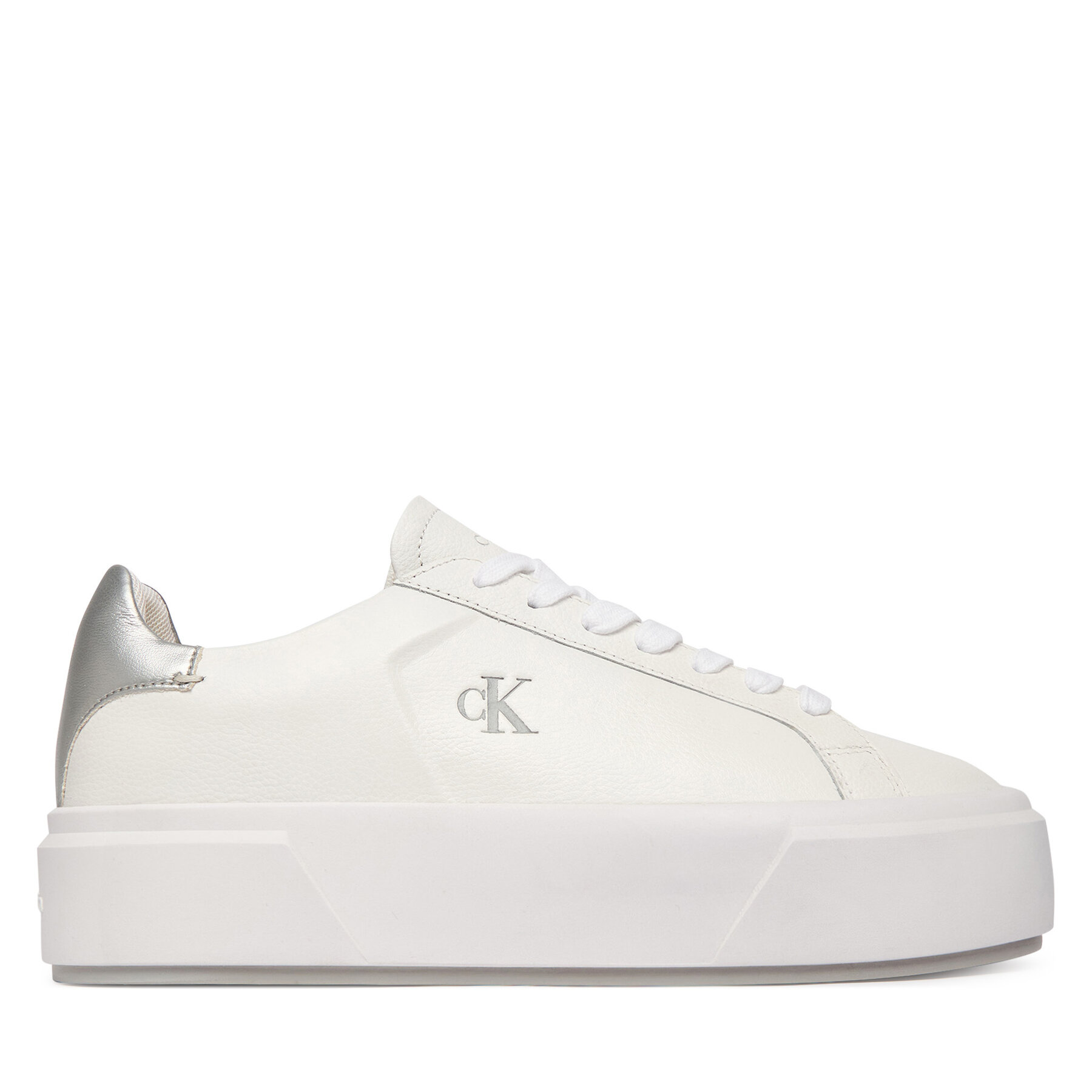 Sneakers Calvin Klein Flatform Lace Up Lth Met YW0YW01929 Alb