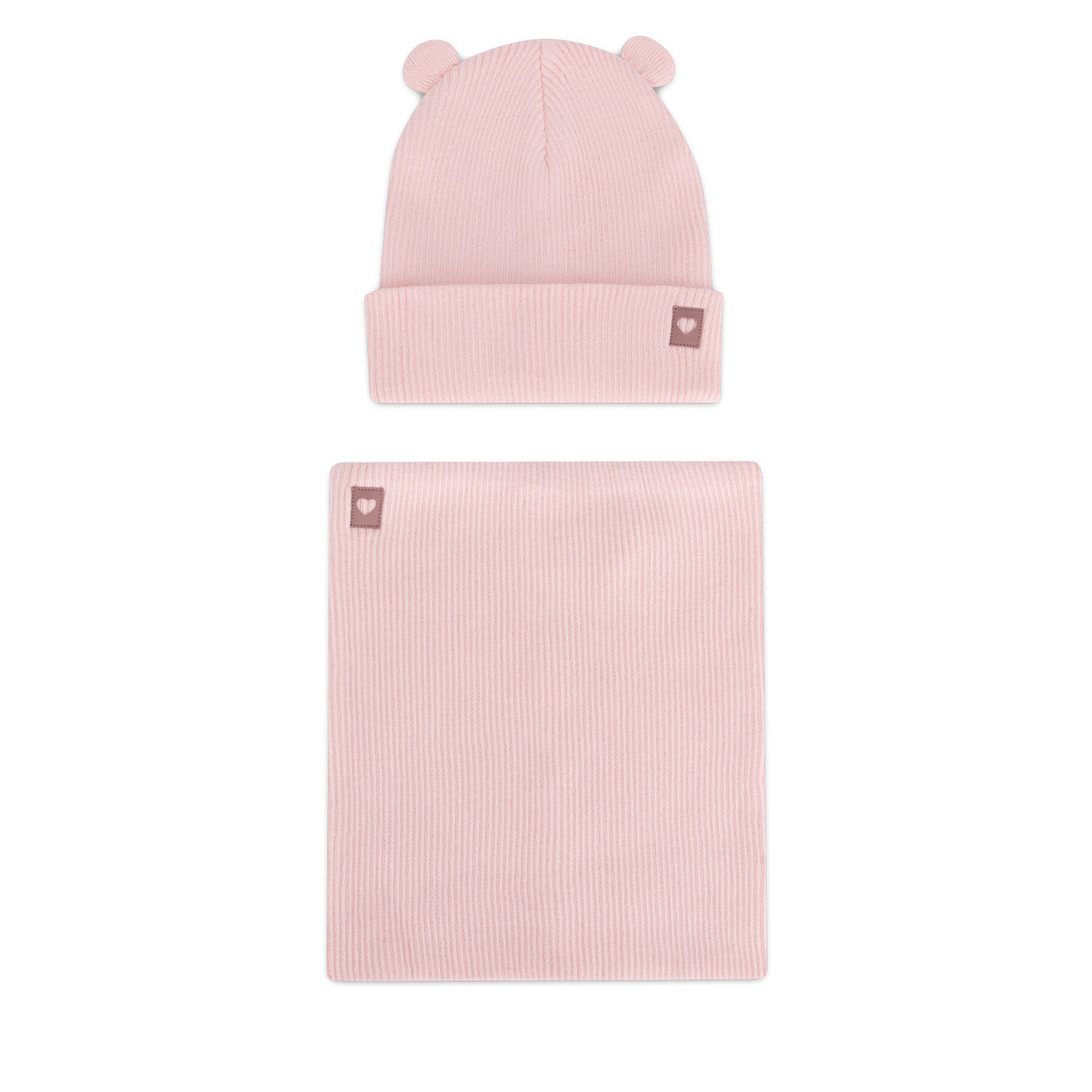 Súprava čiapka a tunelový šál Nelli Blu 7KF-001-AW24 Ružová