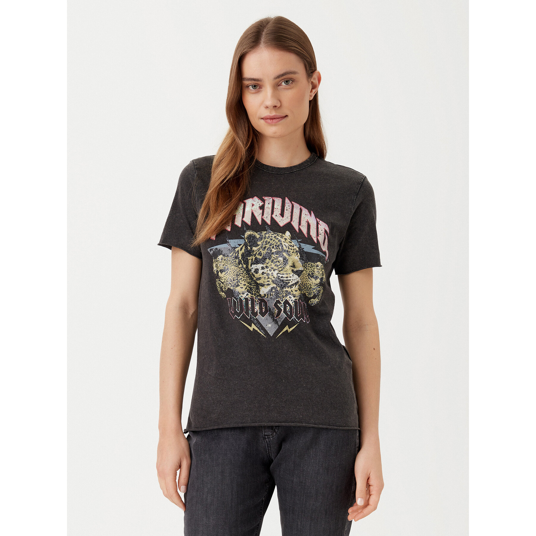 ONLY T-Shirt Lucy 15307412 Μαύρο Regular Fit