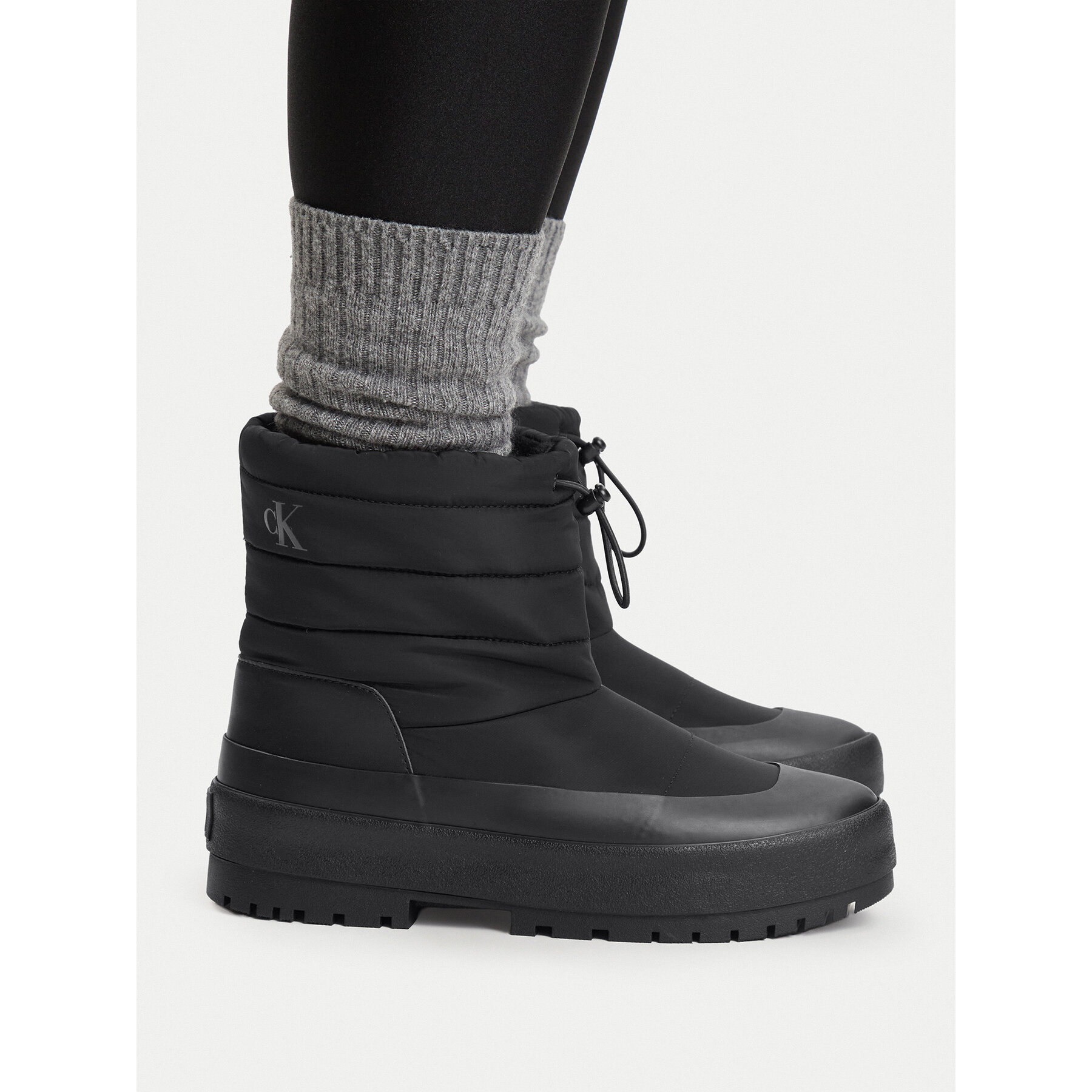 Μπότες Χιονιού Calvin Klein Vulc Flatform Snowboot Nyl HW0HW03245 Μαύρο