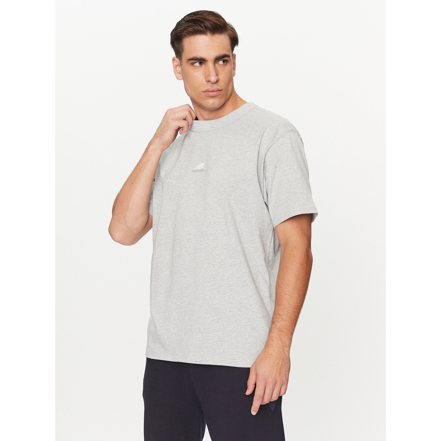 New Balance Póló Athletics Remastered Graphic Cotton Jersey Short Sleeve T-shirt MT31504 Szürke Regular Fit