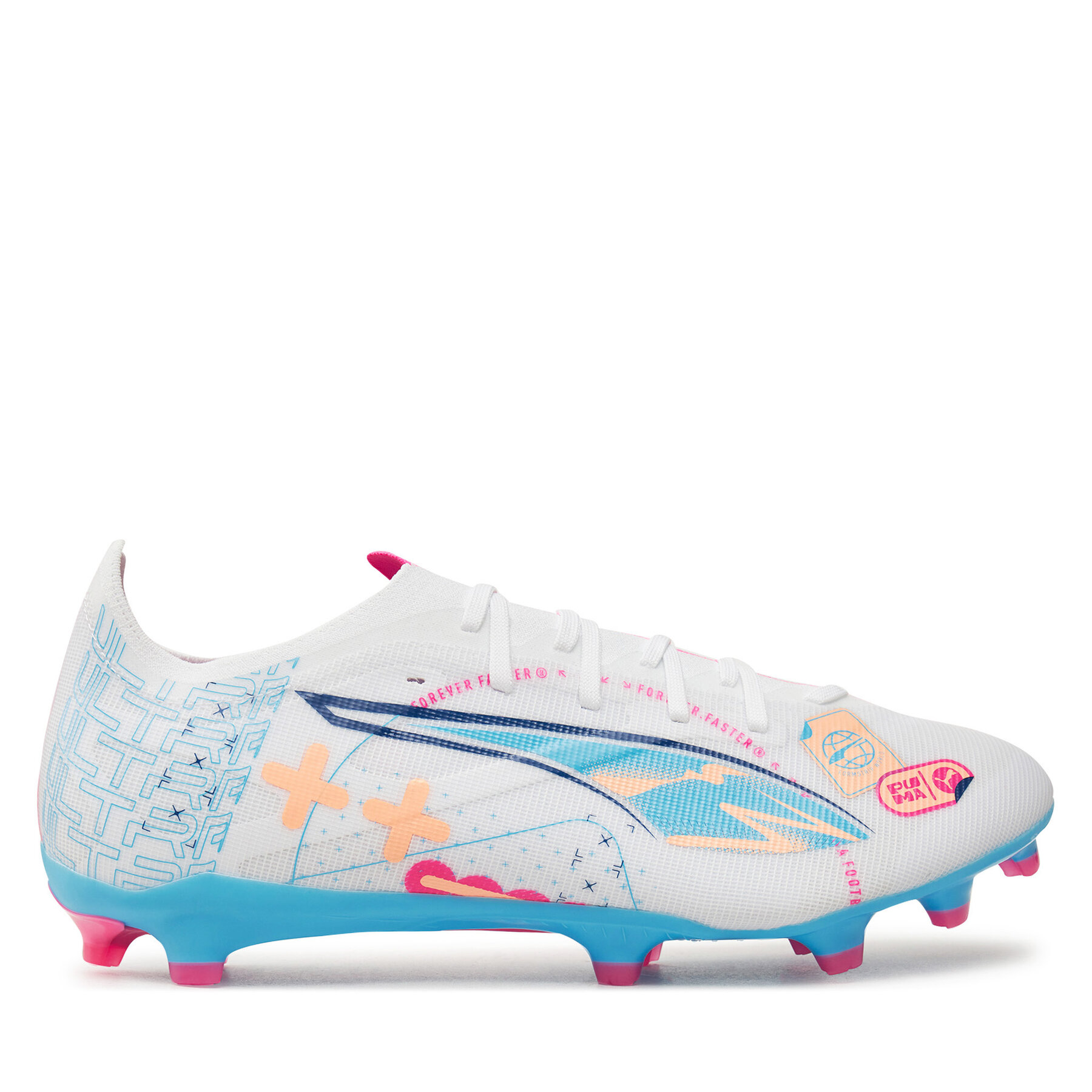 Zapatos de fútbol Puma ULTRA 5 MATCH VOL. UP FG/AG 108064 01 Blanco