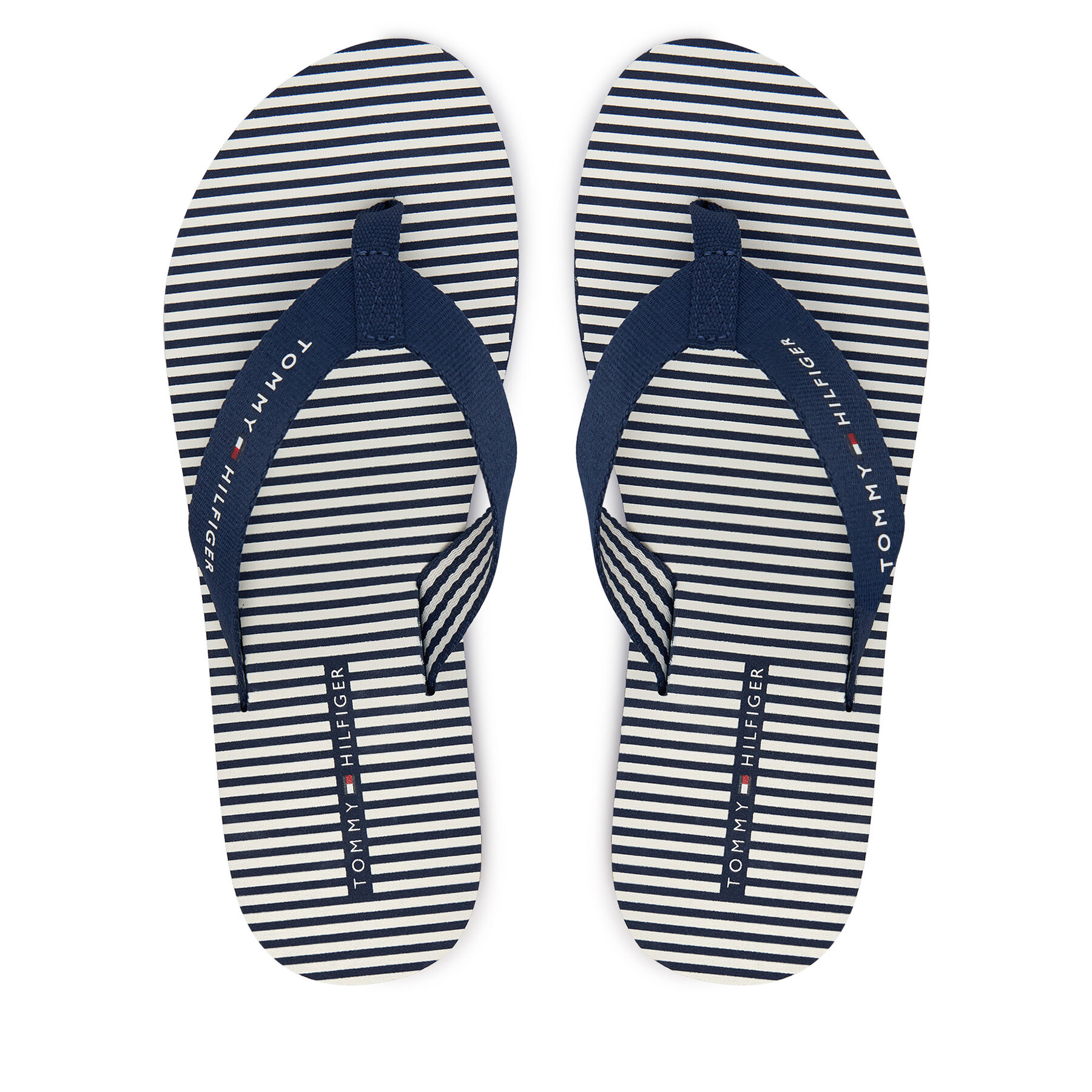 Žabky Tommy Hilfiger Th Ithaca Stripe Summer Sandal FW0FW09192 Tmavomodrá
