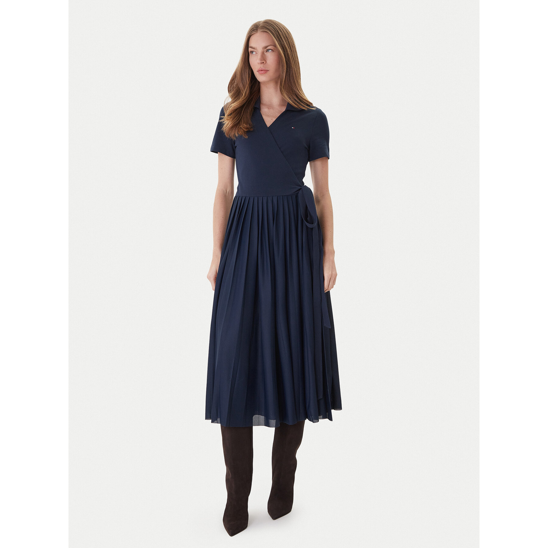 Tommy Hilfiger Kleid für den Alltag 1985 WW0WW45733 Dunkelblau Regular Fit