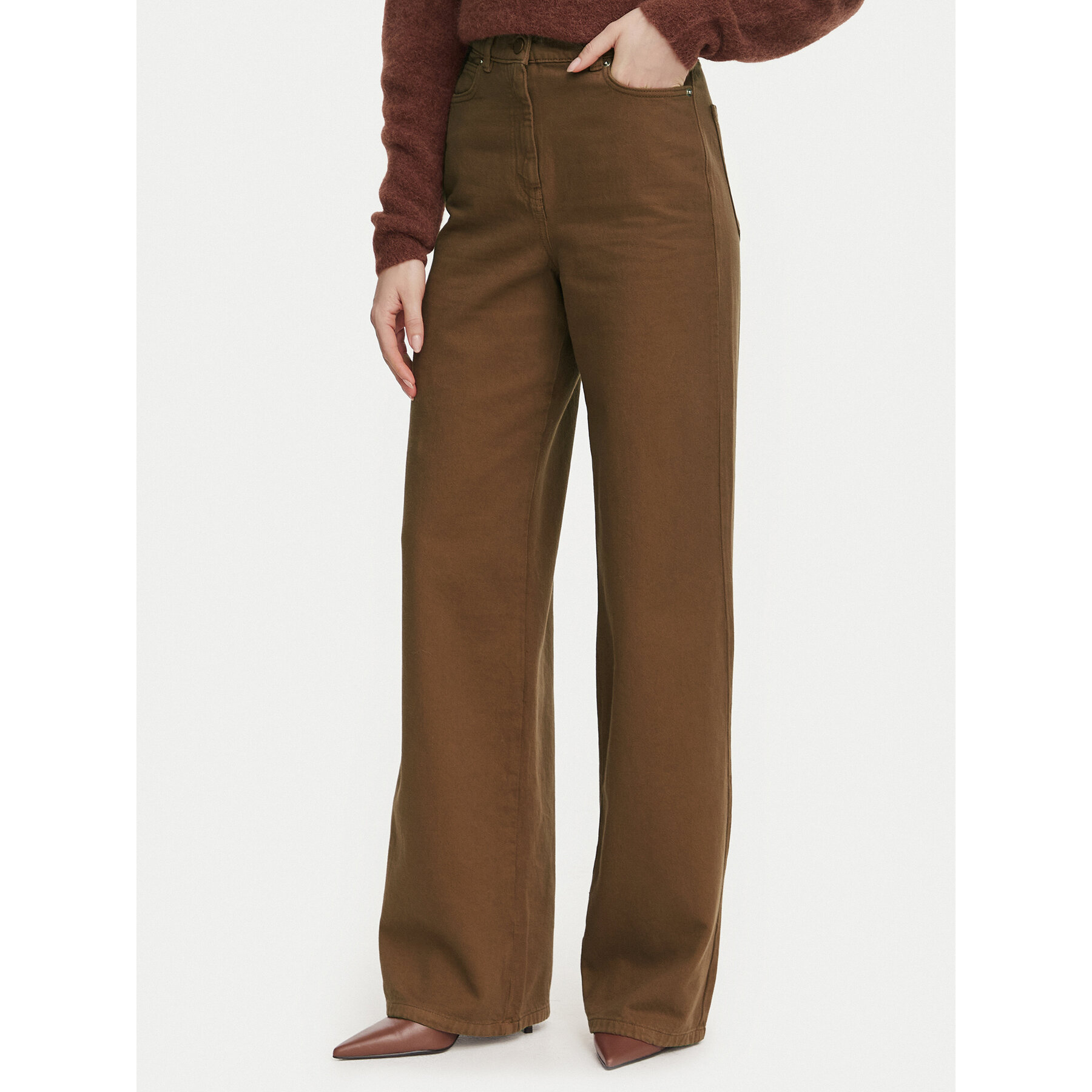 Marella Jeans Zaffo 2623136075 Dunkelbraun Wide Leg