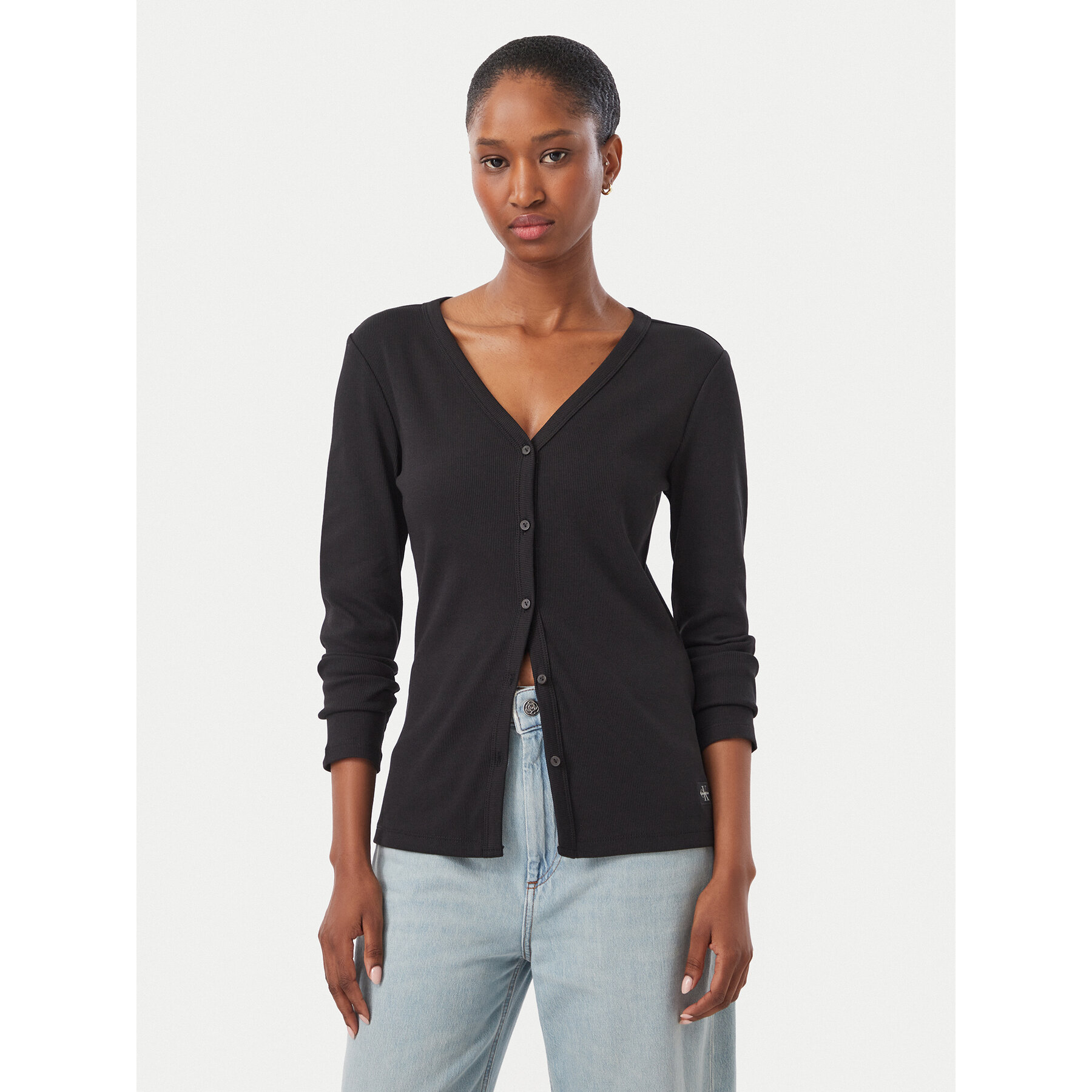Calvin Klein Jeans Bluse LV047G207G Schwarz Regular Fit