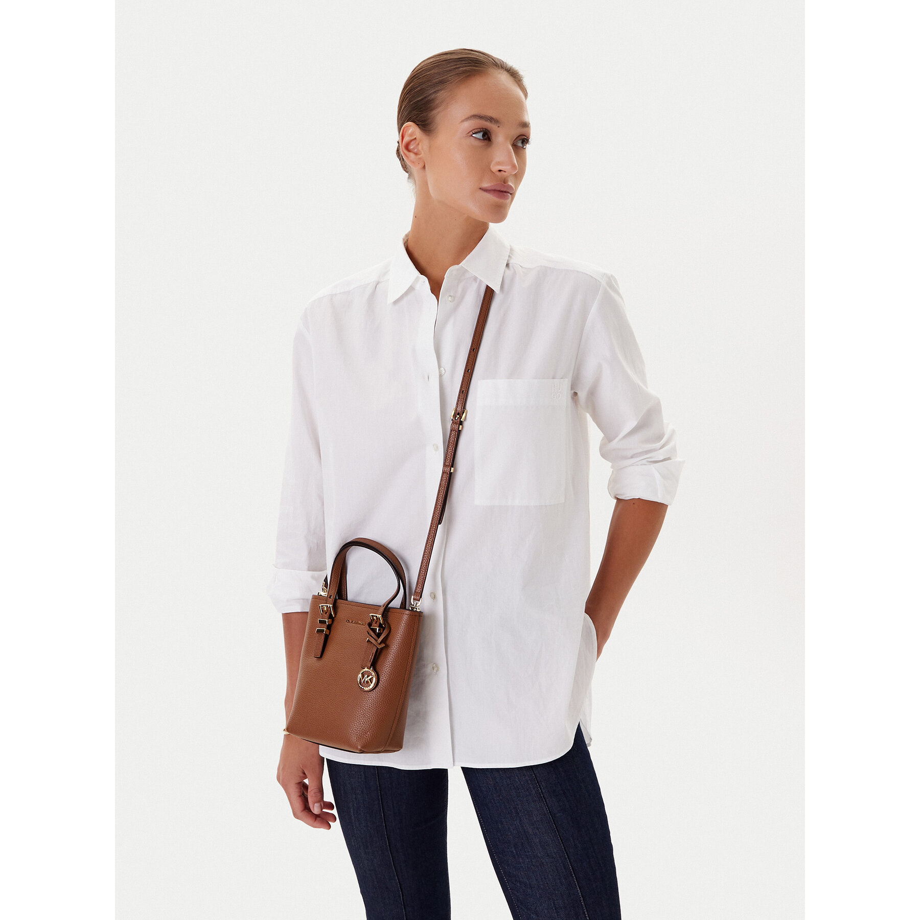 Дамска чанта MICHAEL Michael Kors Quinn 32S5GQNC0L Кафяв