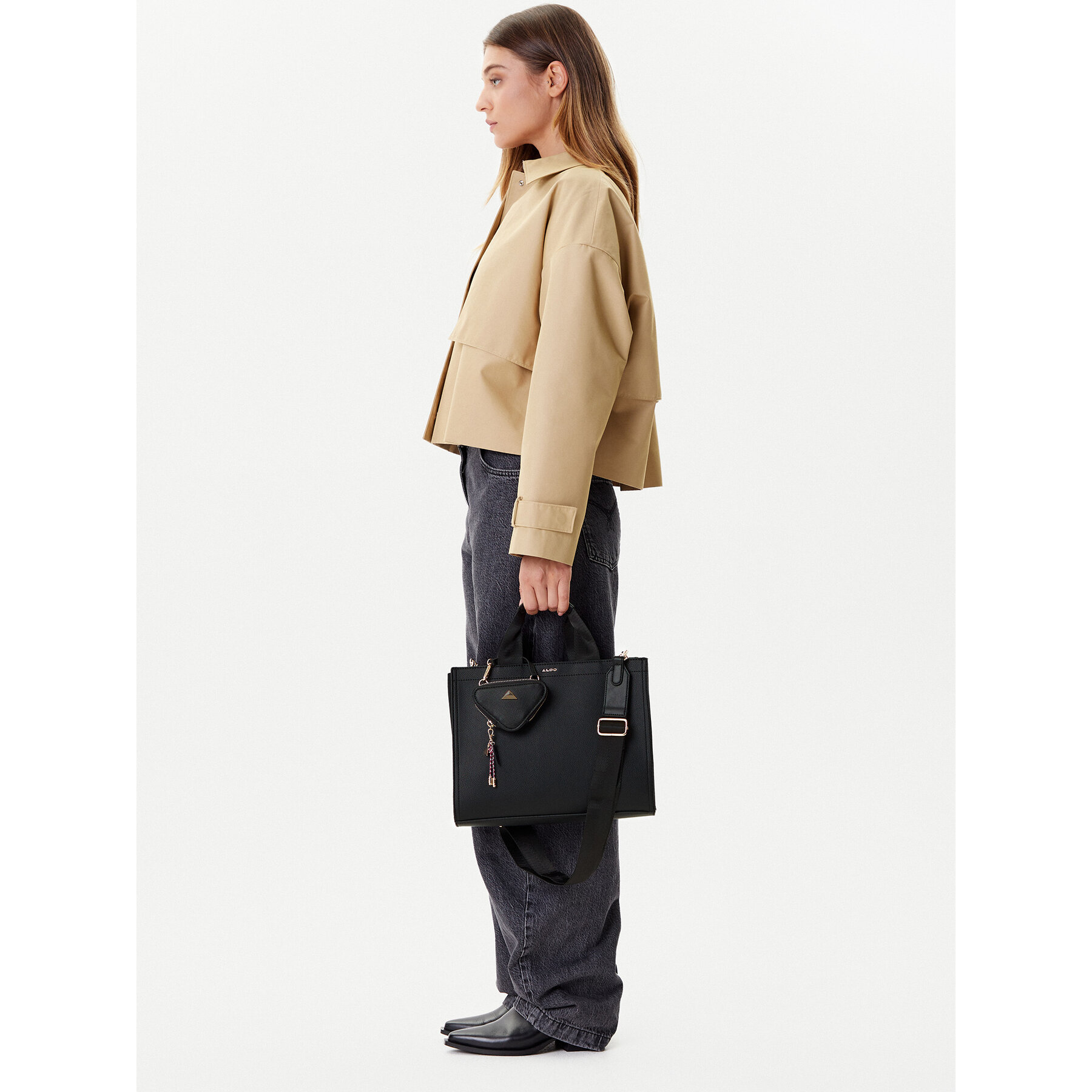 Дамска чанта Aldo Mtl72tote 14076998 Черен