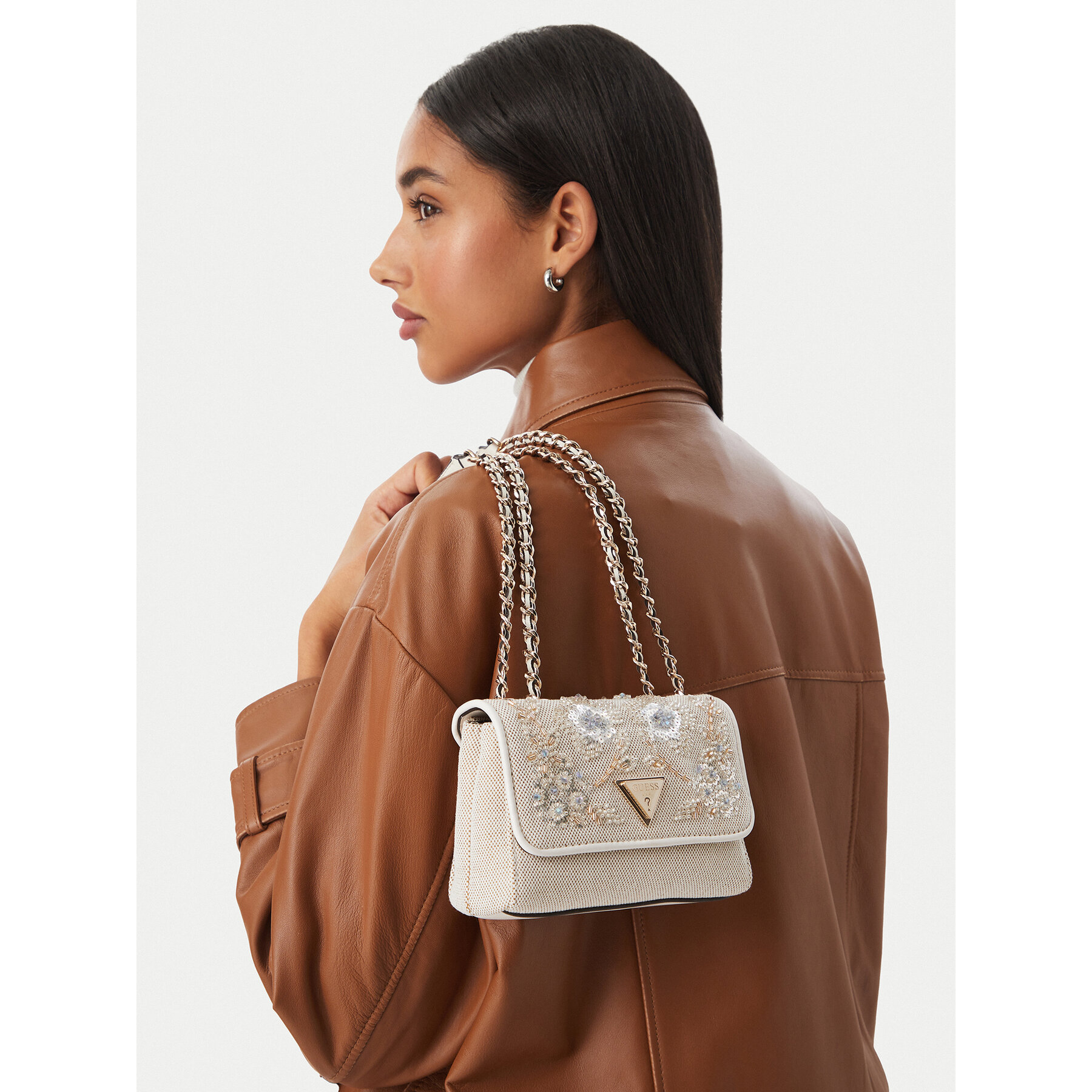 Geantă Guess Giully II Mini HWAE96 73740 Bej