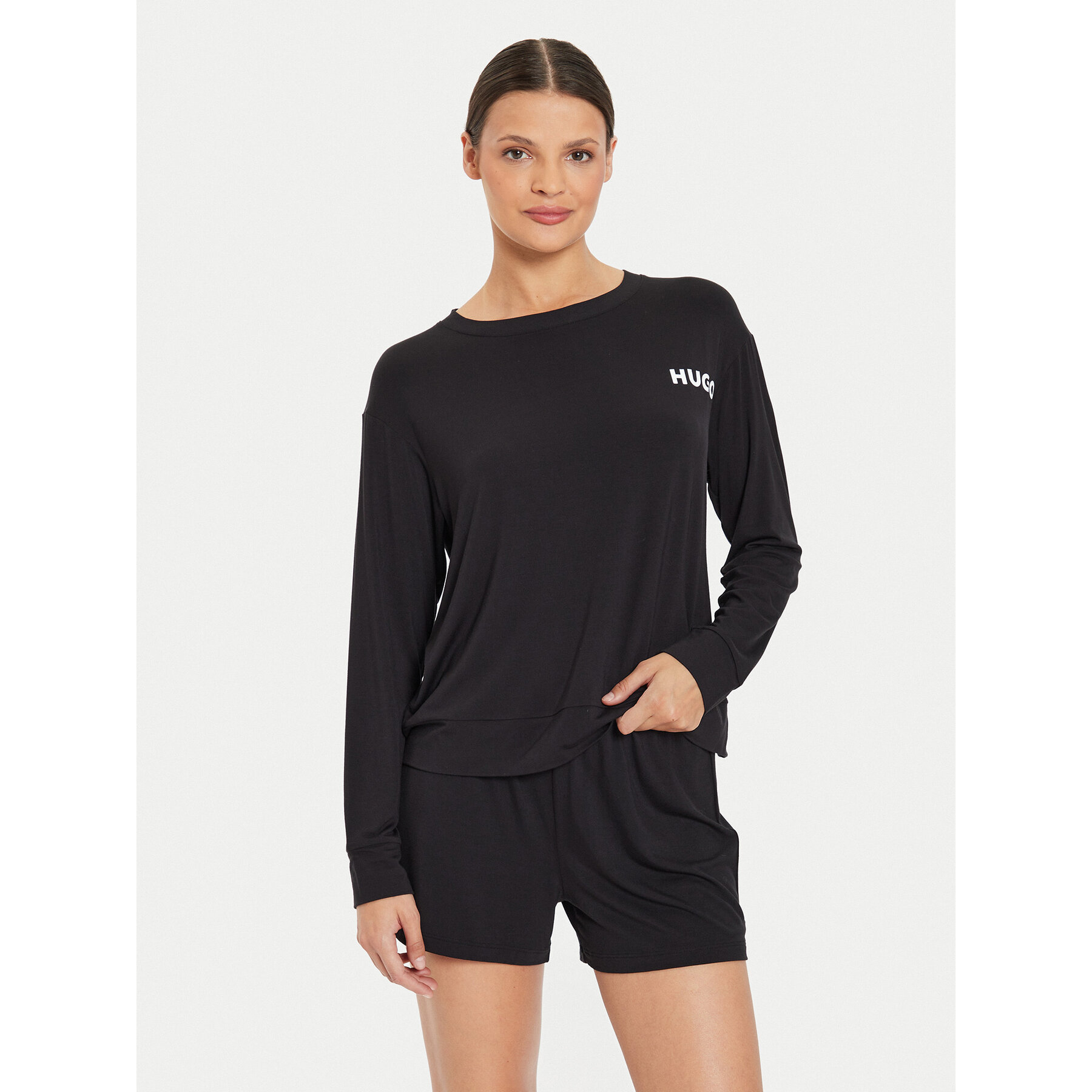 Hugo Μπλούζα πιτζάμας Unite 50490706 Μαύρο Relaxed Fit