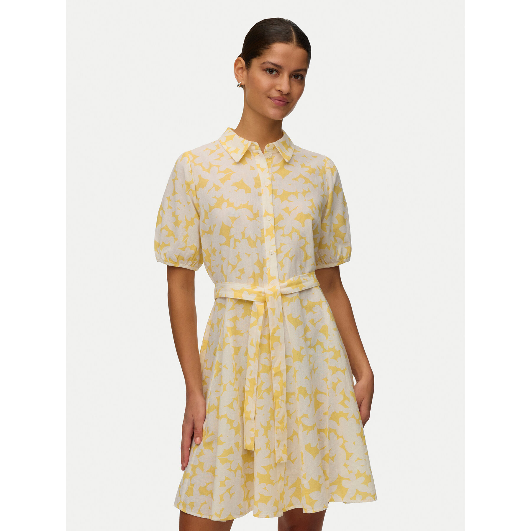 Vero Moda Kleid für den Alltag Dicthe 10303728 Hellgelb Regular Fit