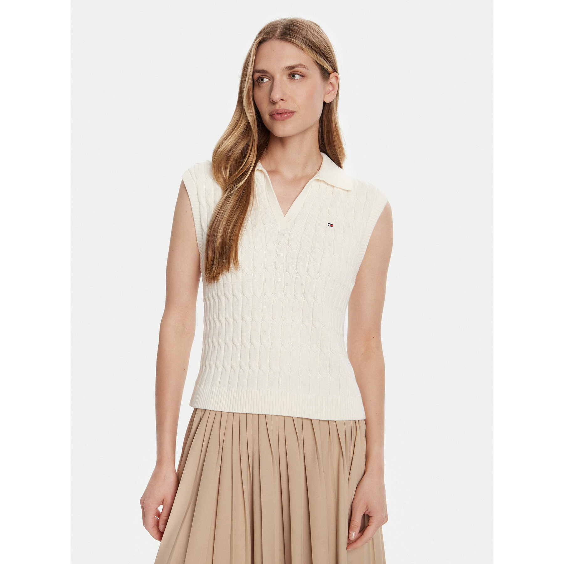 Tommy Hilfiger Pullover WW0WW45655 Écru Regular Fit